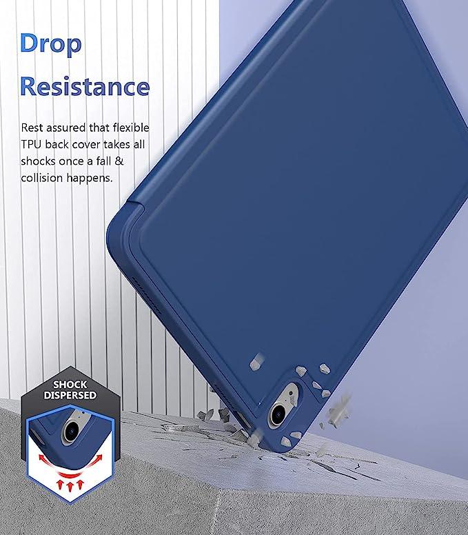 Premium Silicon Case for iPad [Left Side Pencil Holder] - Blue - ShopOnCliQ