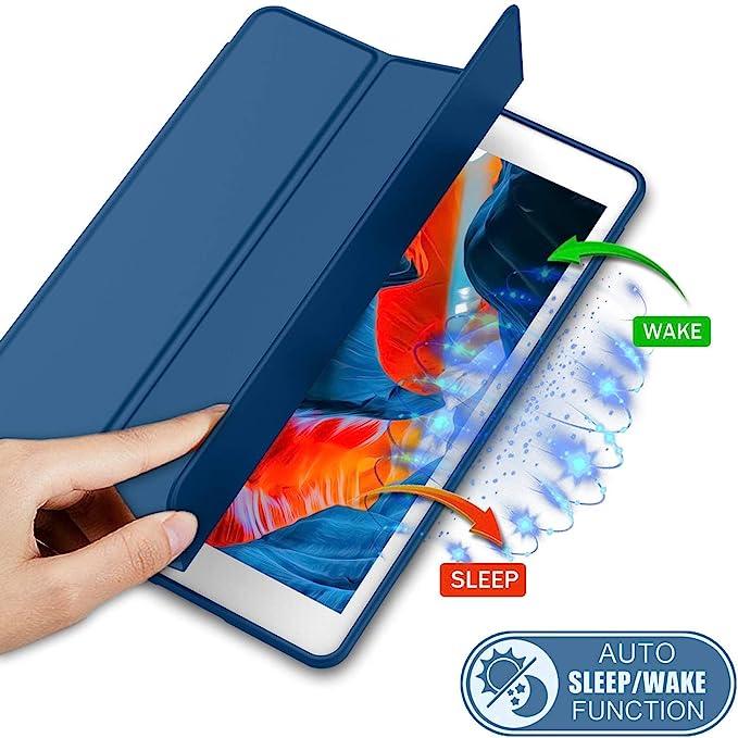 Premium Silicon Case for iPad [Left Side Pencil Holder] - Blue - ShopOnCliQ