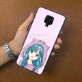 Purple Aesthetic Girl With Cat Phone Glass Case Cover For POCO - ShopOnCliQ
