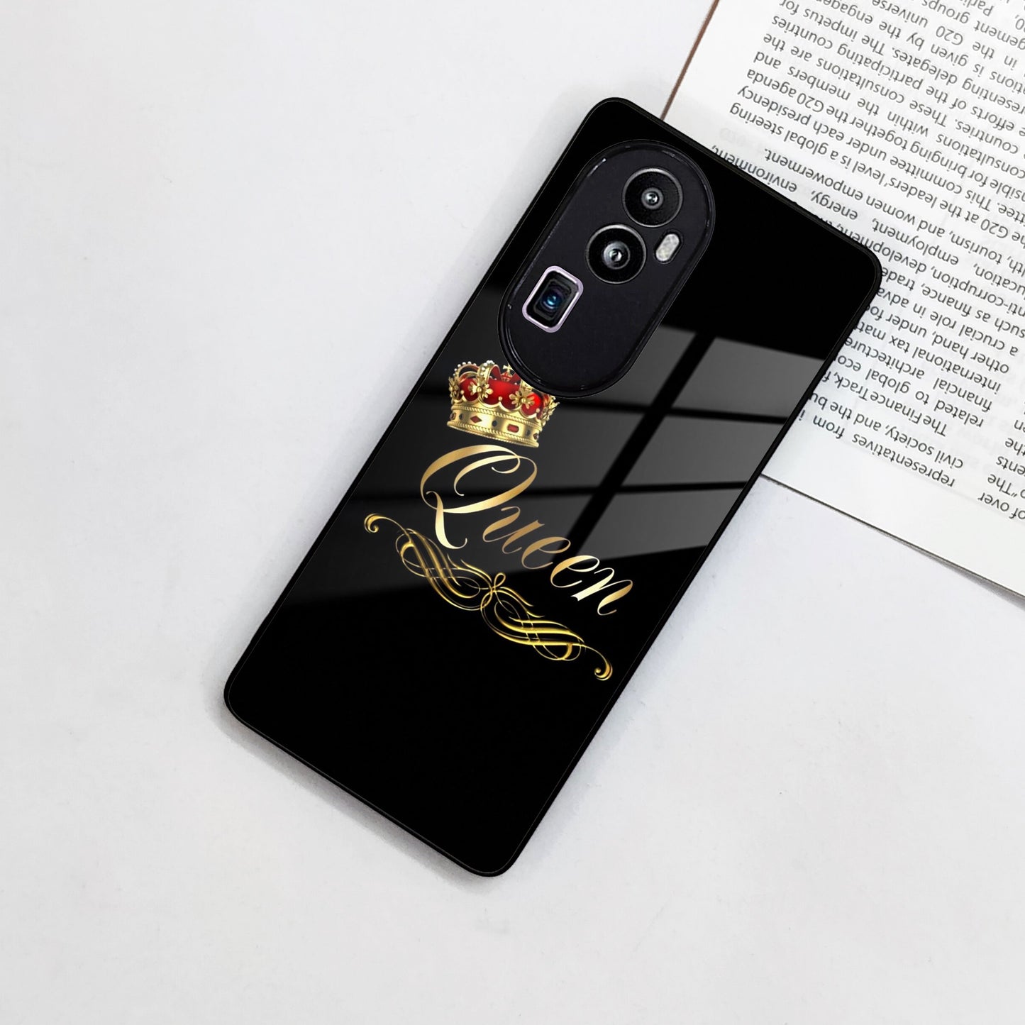 Cute Queen With Crown Glass Case For Oppo