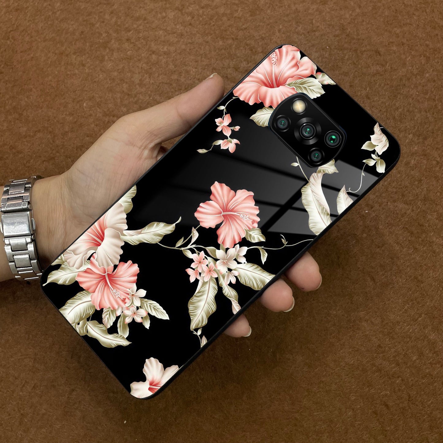 Retro Floral Glass Phone Case And Cover For Poco ShopOnCliQ