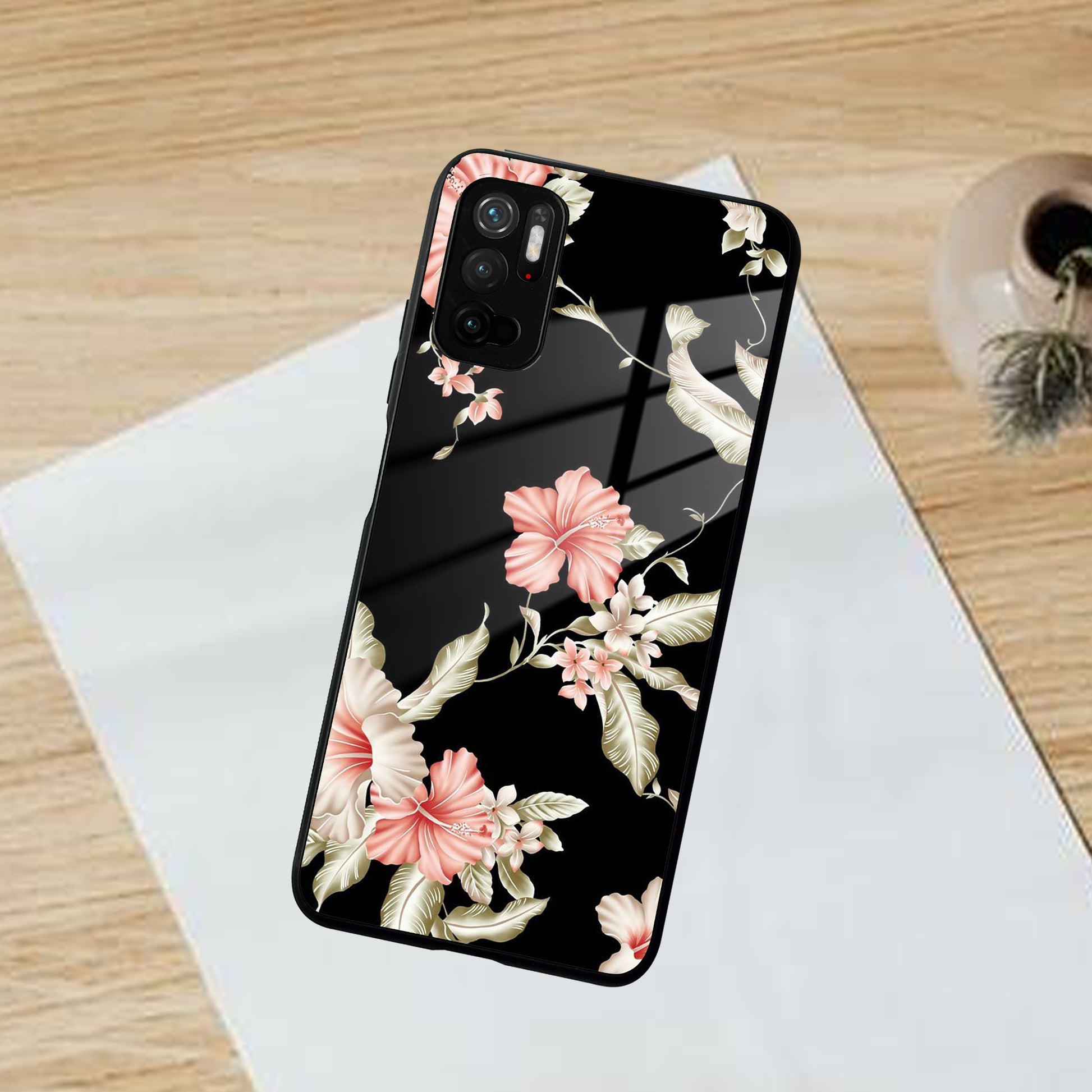 Retro Floral Glass Phone Case And Cover For Poco ShopOnCliQ