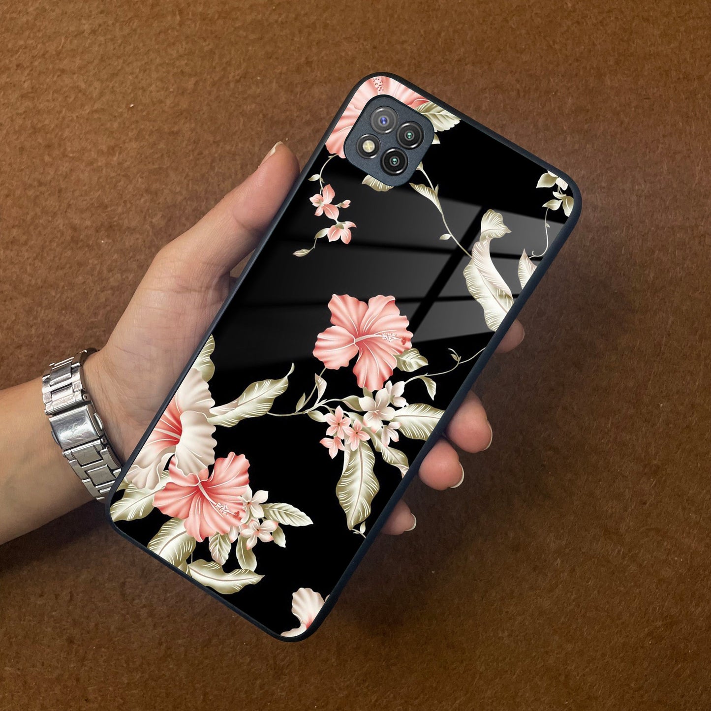 Retro Floral Glass Phone Case And Cover For Poco ShopOnCliQ