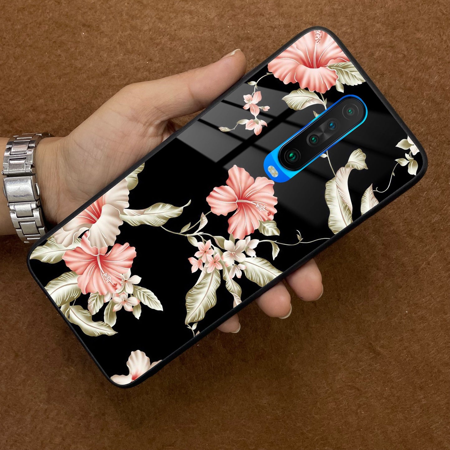 Retro Floral Glass Phone Case And Cover For Poco ShopOnCliQ