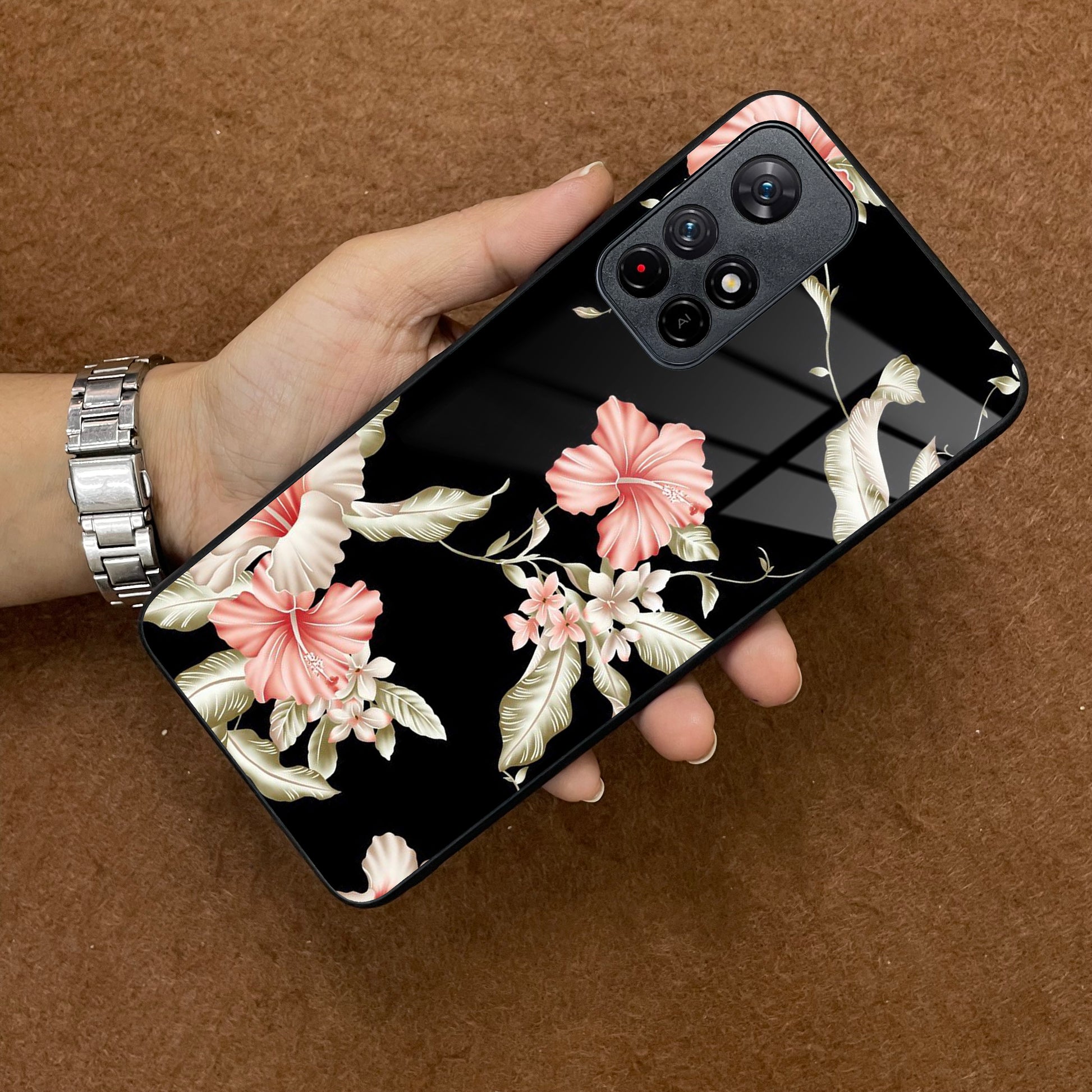 Retro Floral Glass Phone Case And Cover For Poco ShopOnCliQ