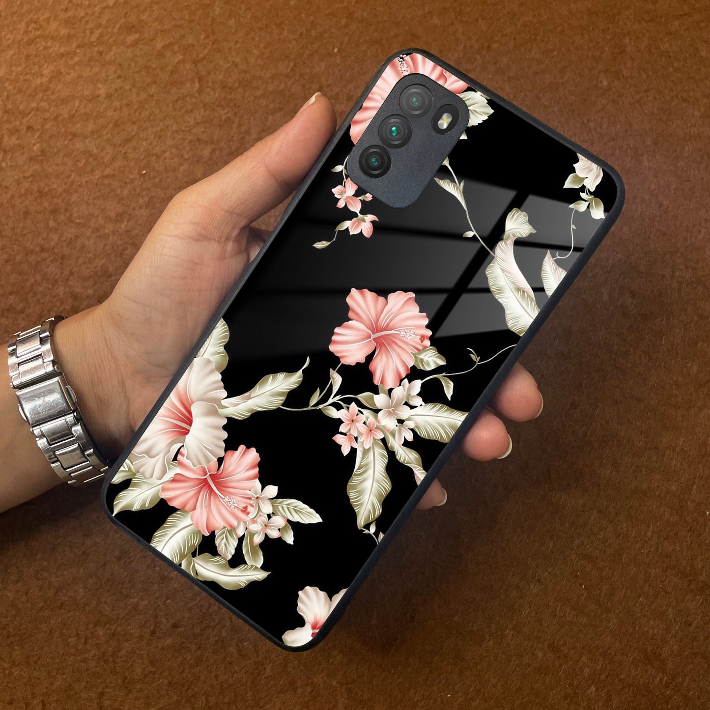 Retro Floral Glass Phone Case And Cover For Poco ShopOnCliQ