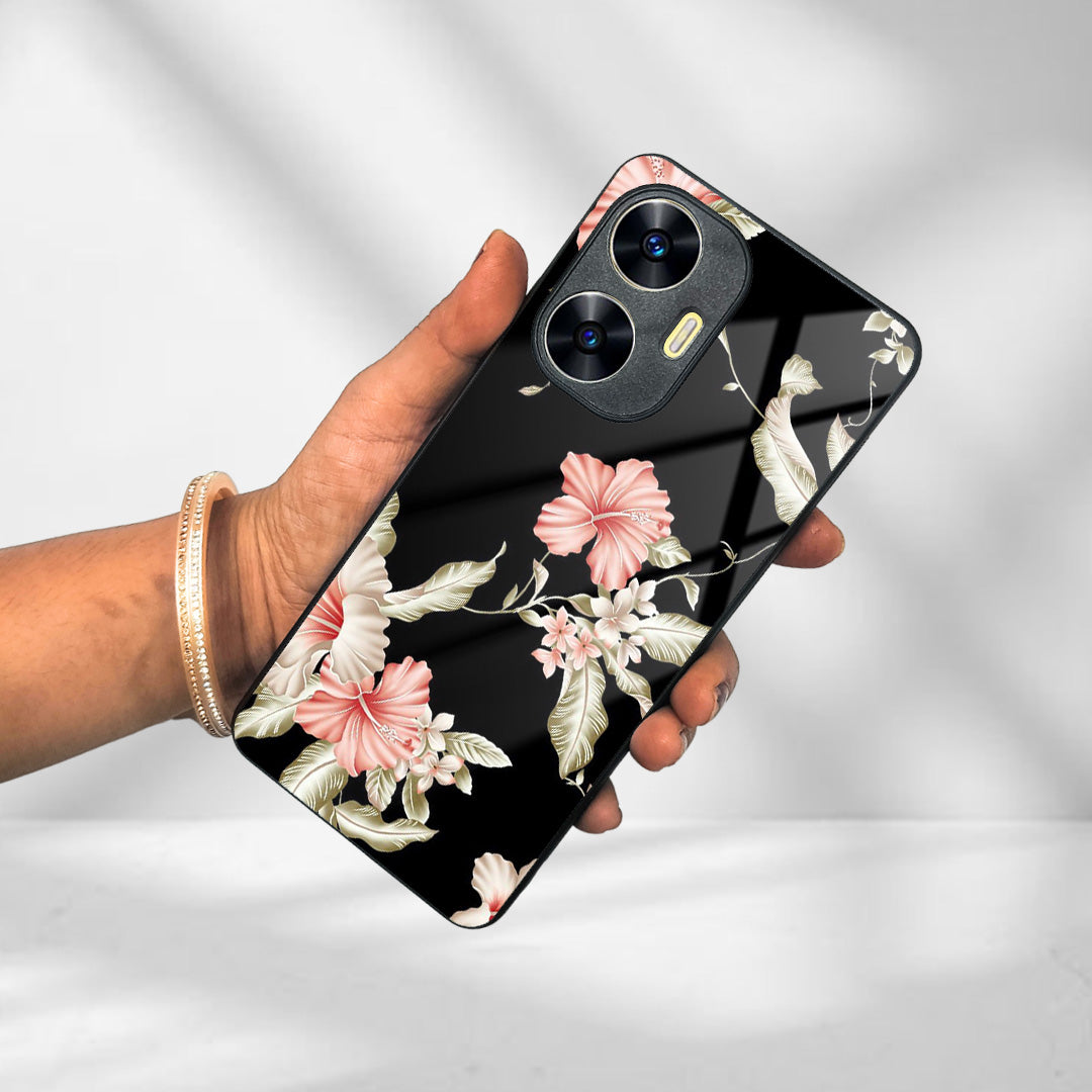 Retro Floral Glass Phone Case And For Realme/Narzo ShopOnCliQ