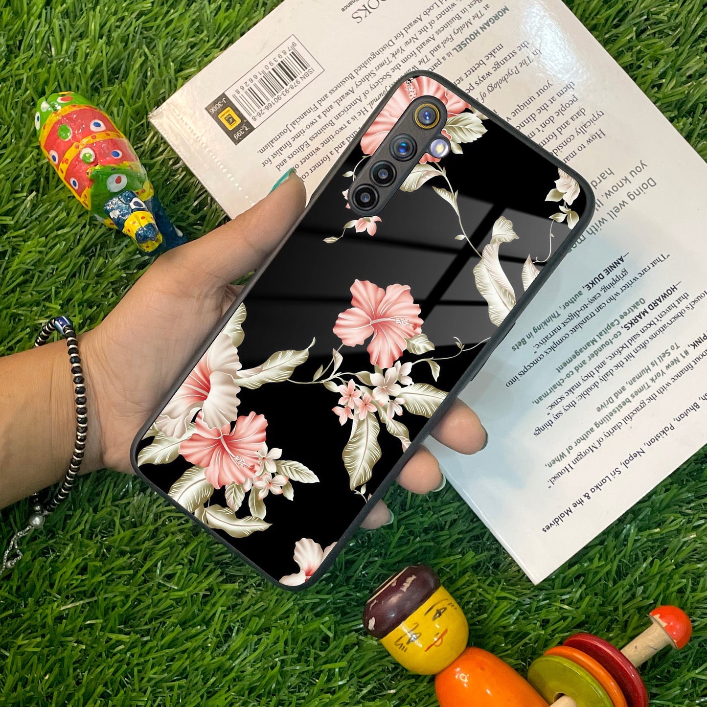 Retro Floral Glass Phone Case And For Realme/Narzo ShopOnCliQ