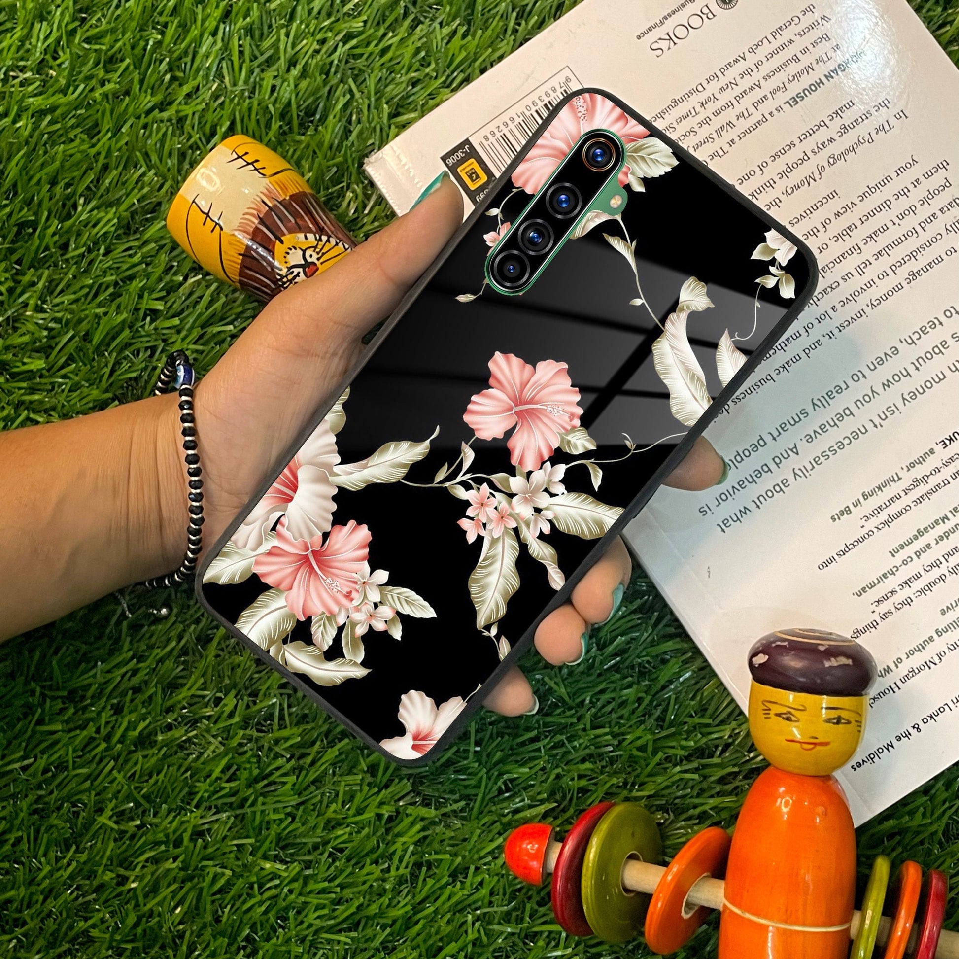 Retro Floral Glass Phone Case And For Realme/Narzo ShopOnCliQ