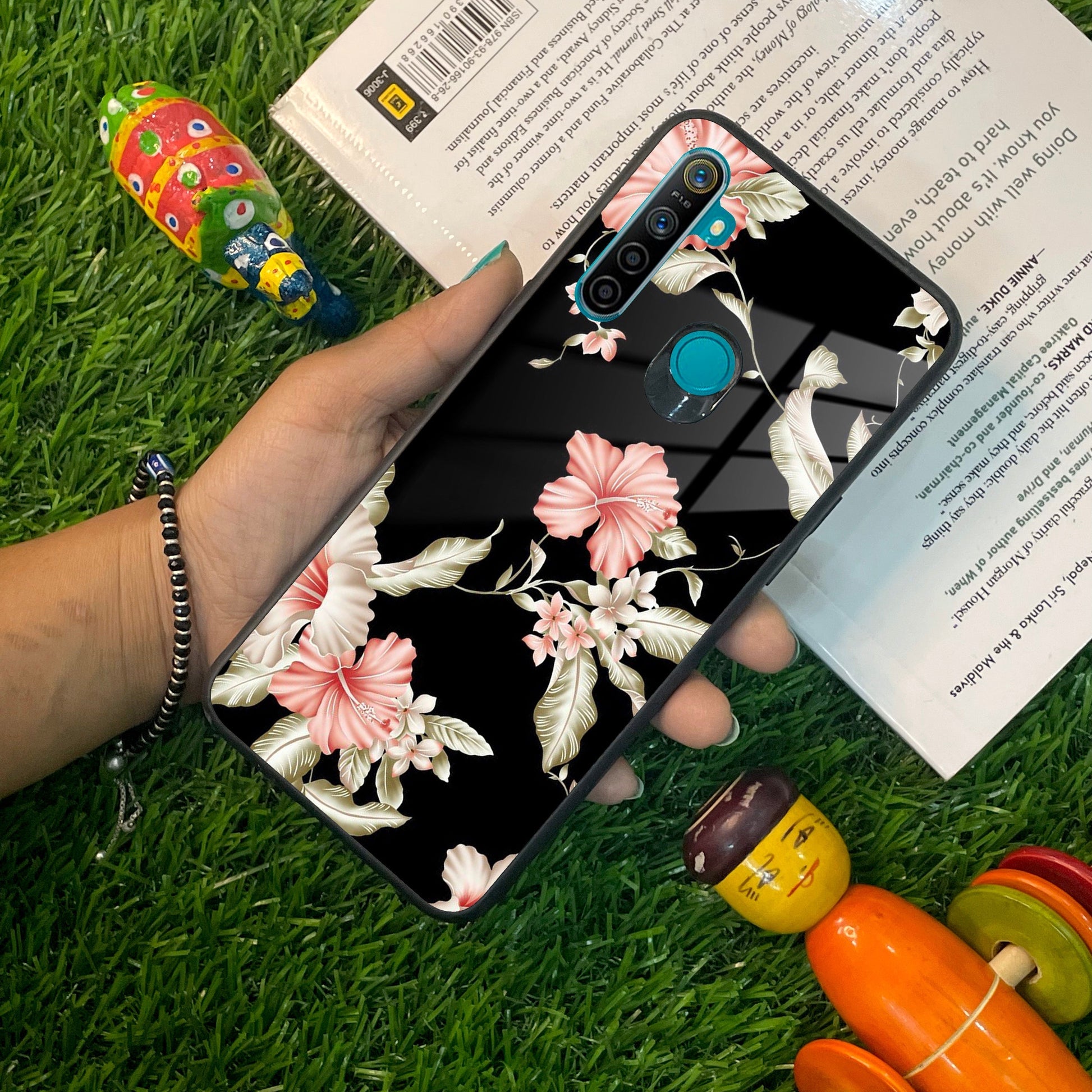 Retro Floral Glass Phone Case And For Realme/Narzo ShopOnCliQ