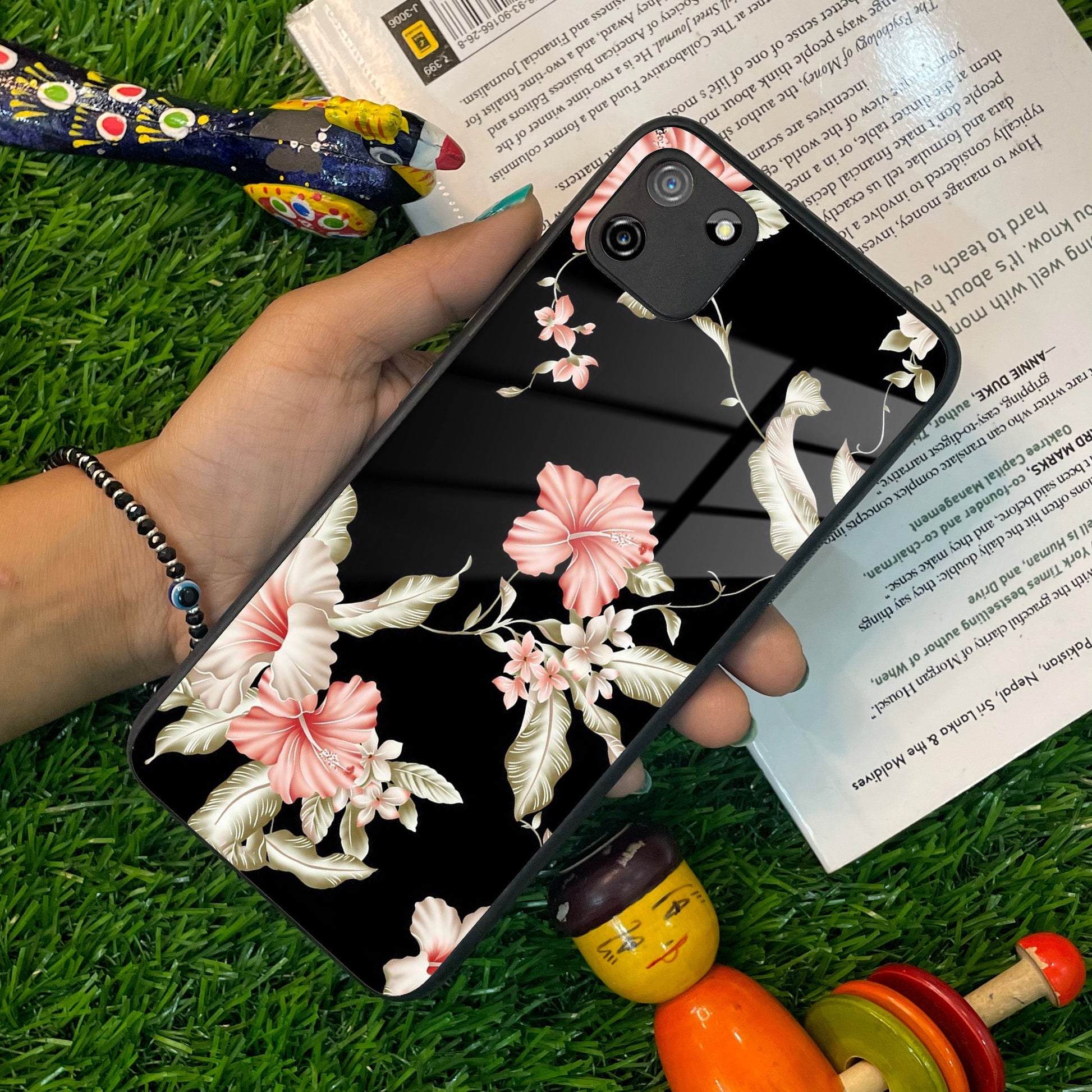 Retro Floral Glass Phone Case And For Realme/Narzo ShopOnCliQ