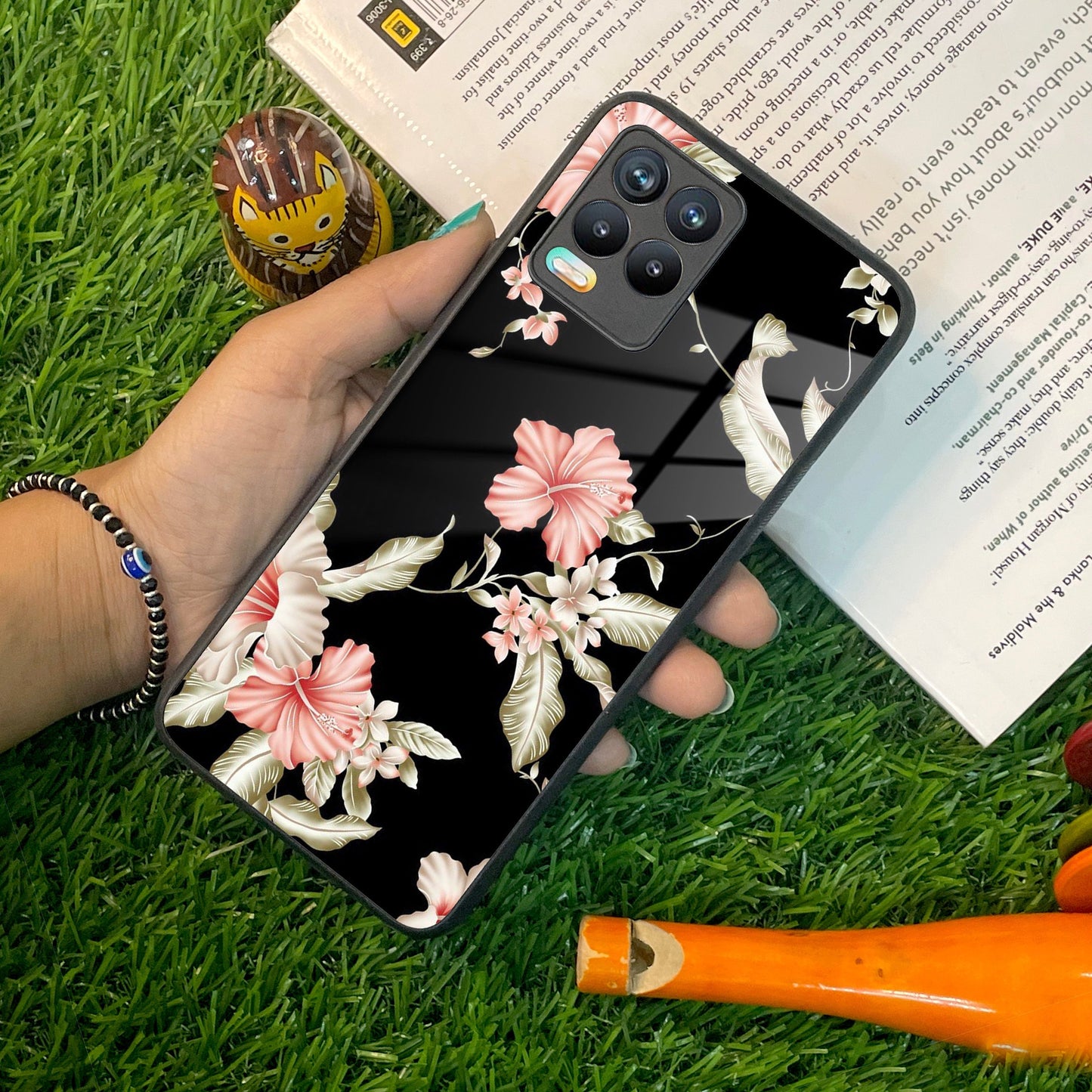 Retro Floral Glass Phone Case And For Realme/Narzo ShopOnCliQ