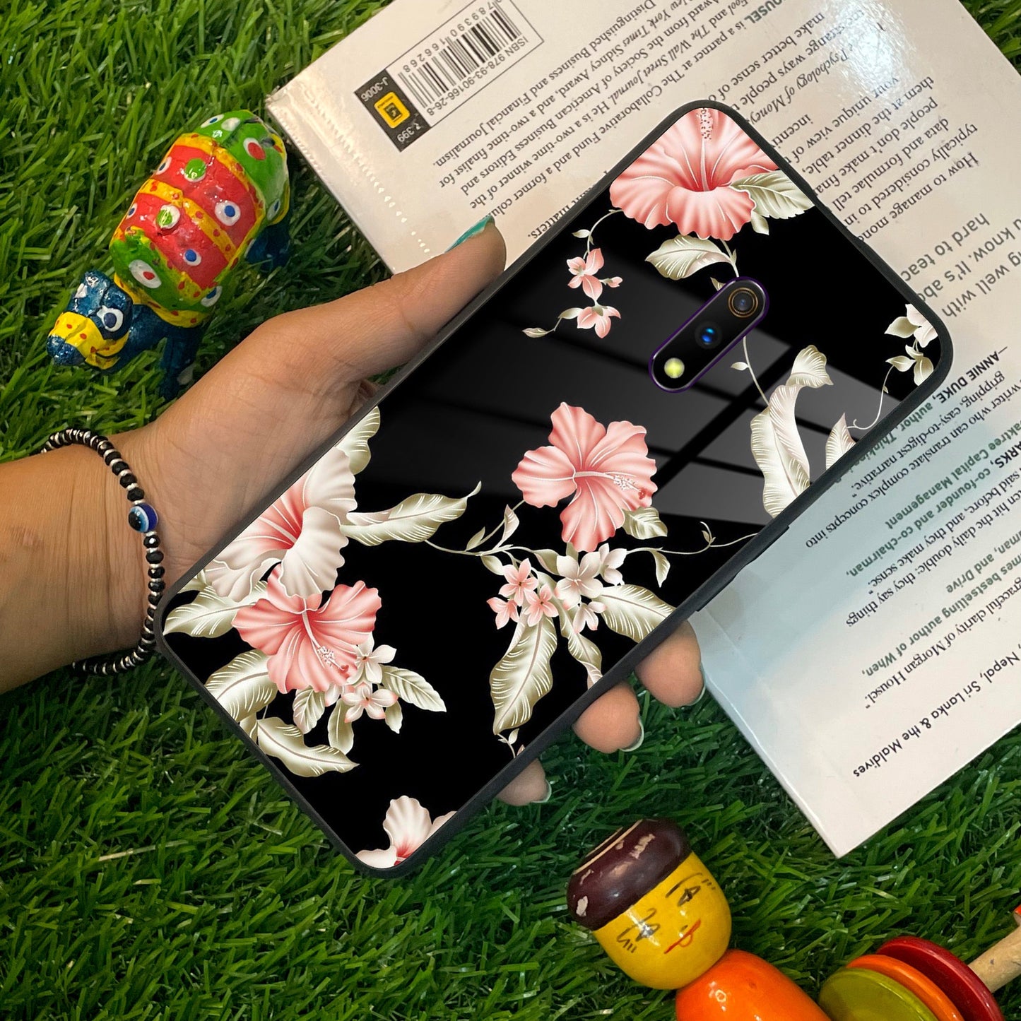 Retro Floral Glass Phone Case And For Realme/Narzo ShopOnCliQ