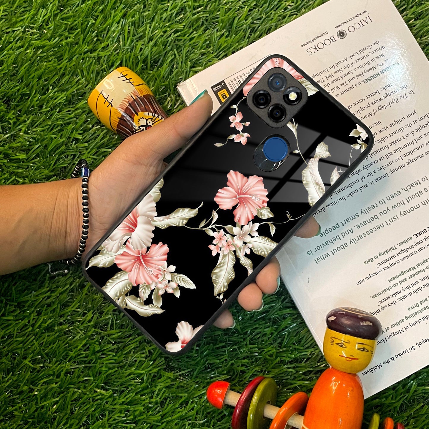 Retro Floral Glass Phone Case And For Realme/Narzo ShopOnCliQ