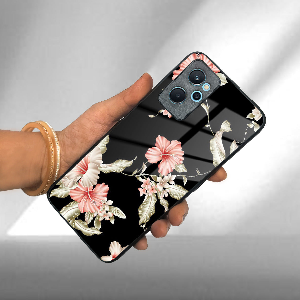 Retro Floral Glass Phone Case And For Realme/Narzo ShopOnCliQ