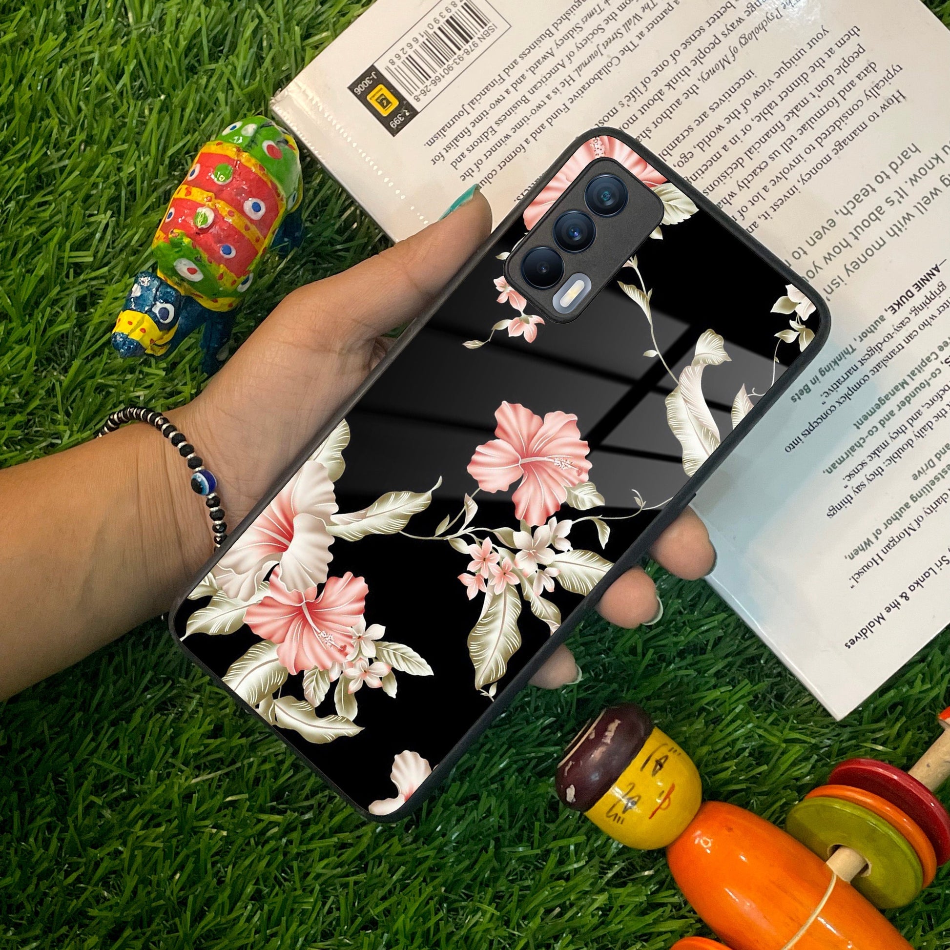 Retro Floral Glass Phone Case And For Realme/Narzo ShopOnCliQ