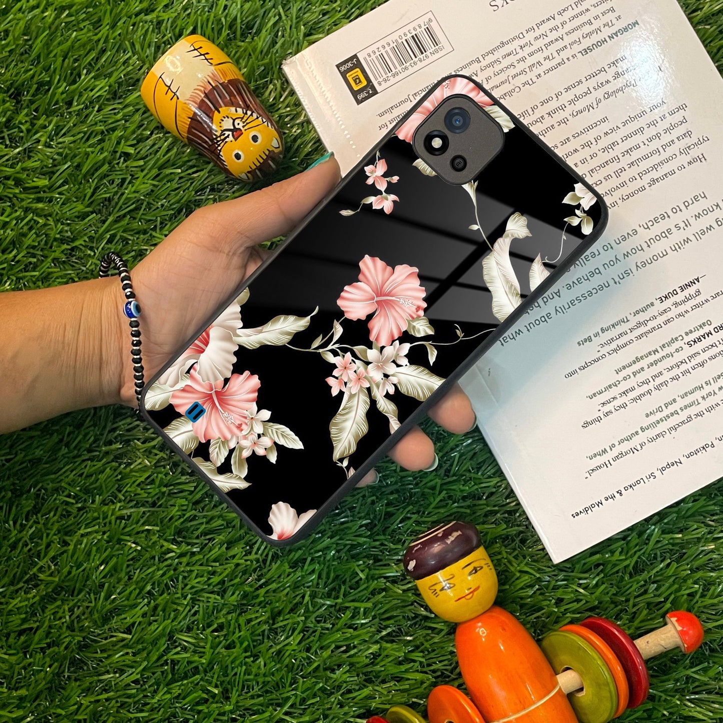 Retro Floral Glass Phone Case And For Realme/Narzo ShopOnCliQ