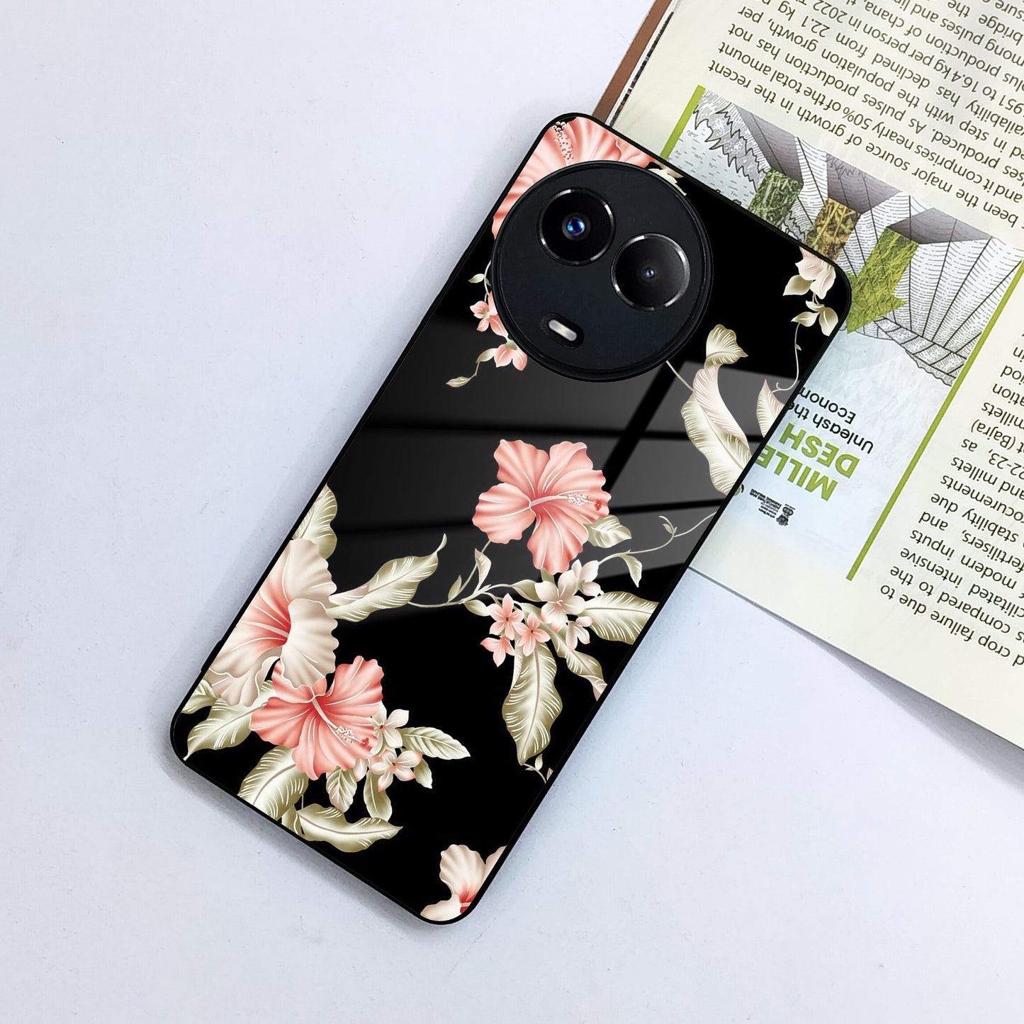 Retro Floral Glass Phone Case And For Realme/Narzo ShopOnCliQ