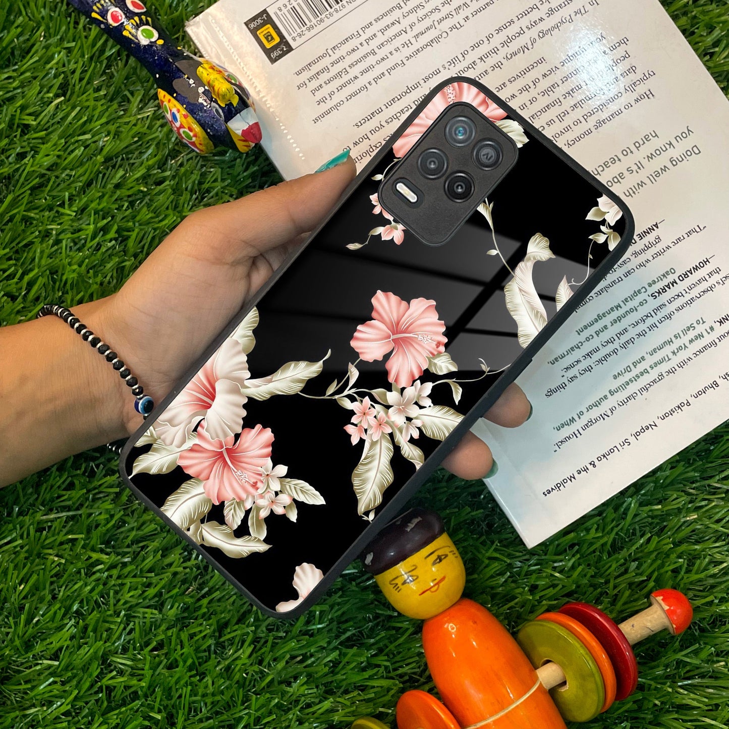 Retro Floral Glass Phone Case And For Realme/Narzo ShopOnCliQ