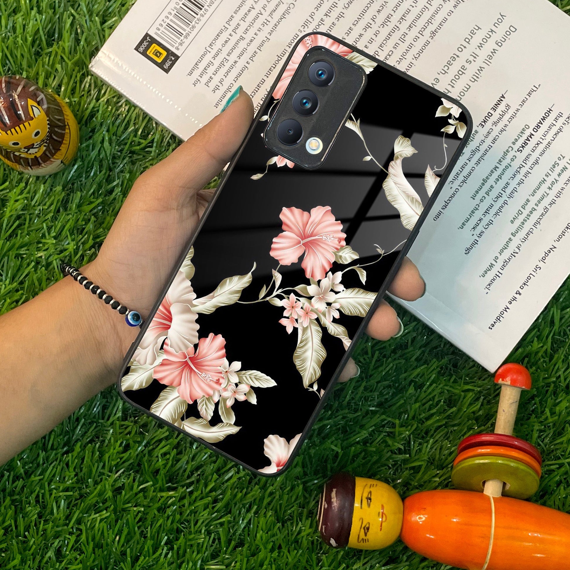 Retro Floral Glass Phone Case And For Realme/Narzo ShopOnCliQ