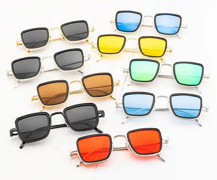 Retro Vintage Mens Square Sunglasses Steam Punk Alloy Metal Frame Men Sunglasses - ShopOnCliQ