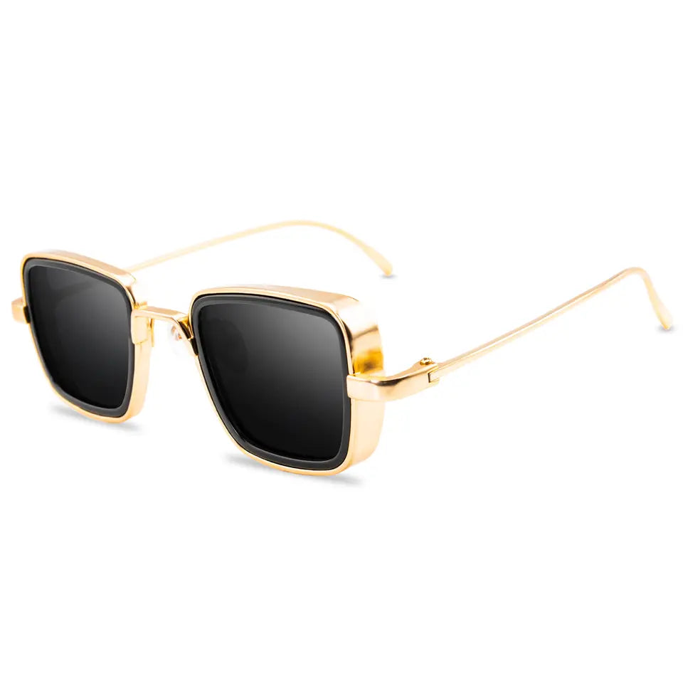 2022 New Retro steam punk sunglasses men metal hollow square frame sunglasses  men trendy double beam fashion all-match glasses - AliExpress