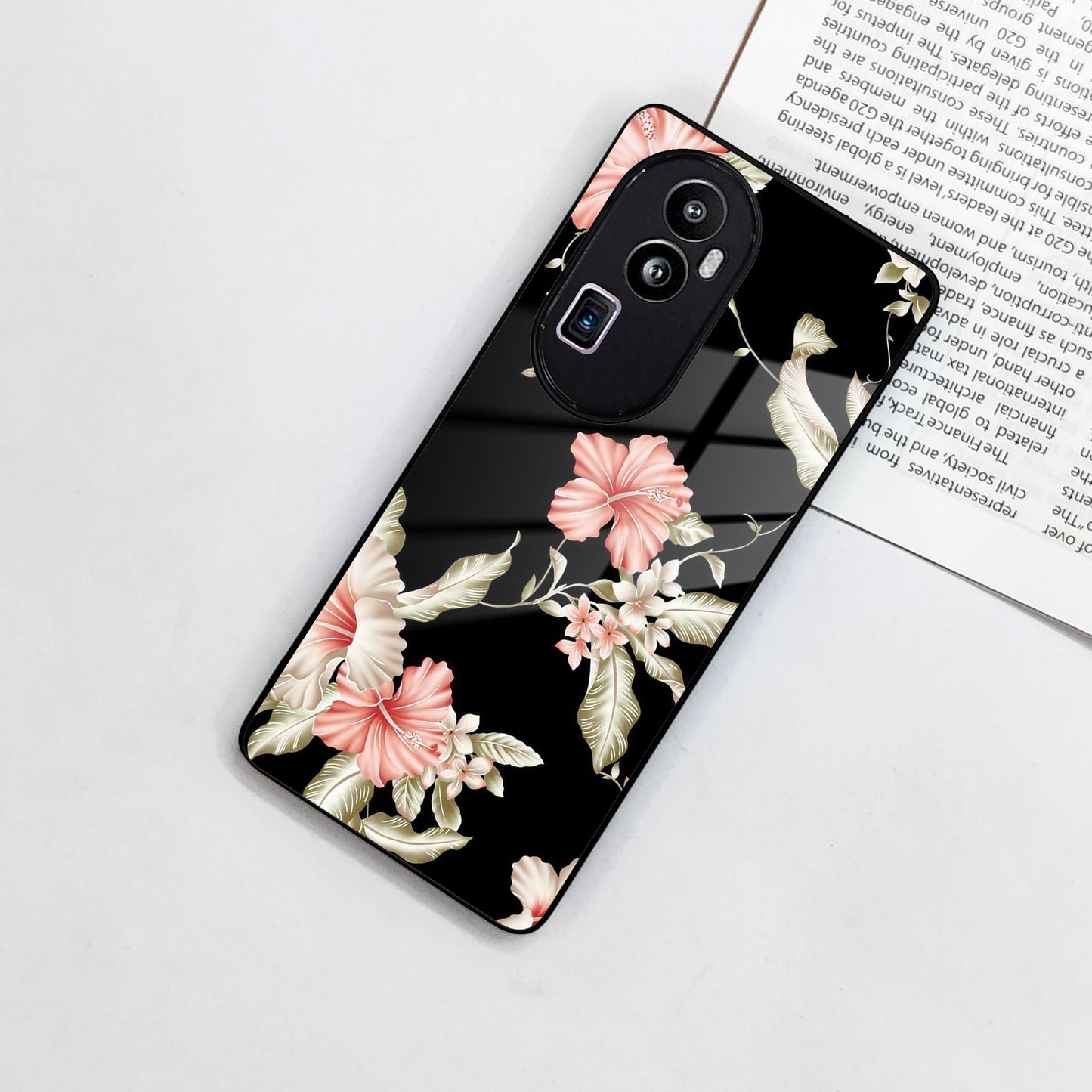 Retro Floral Glass Phone Case And For Oppo