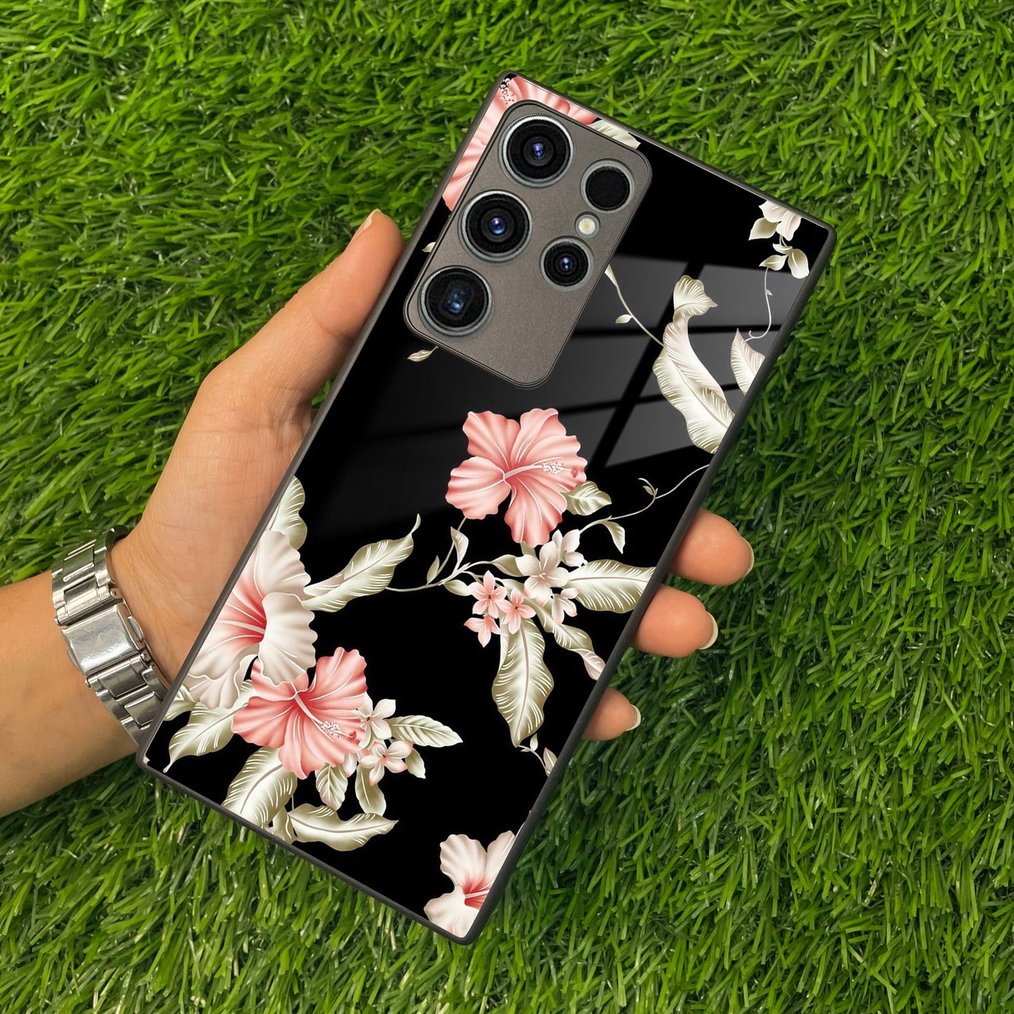 Retro Floral Glass Phone Case And Cover For Samsung
