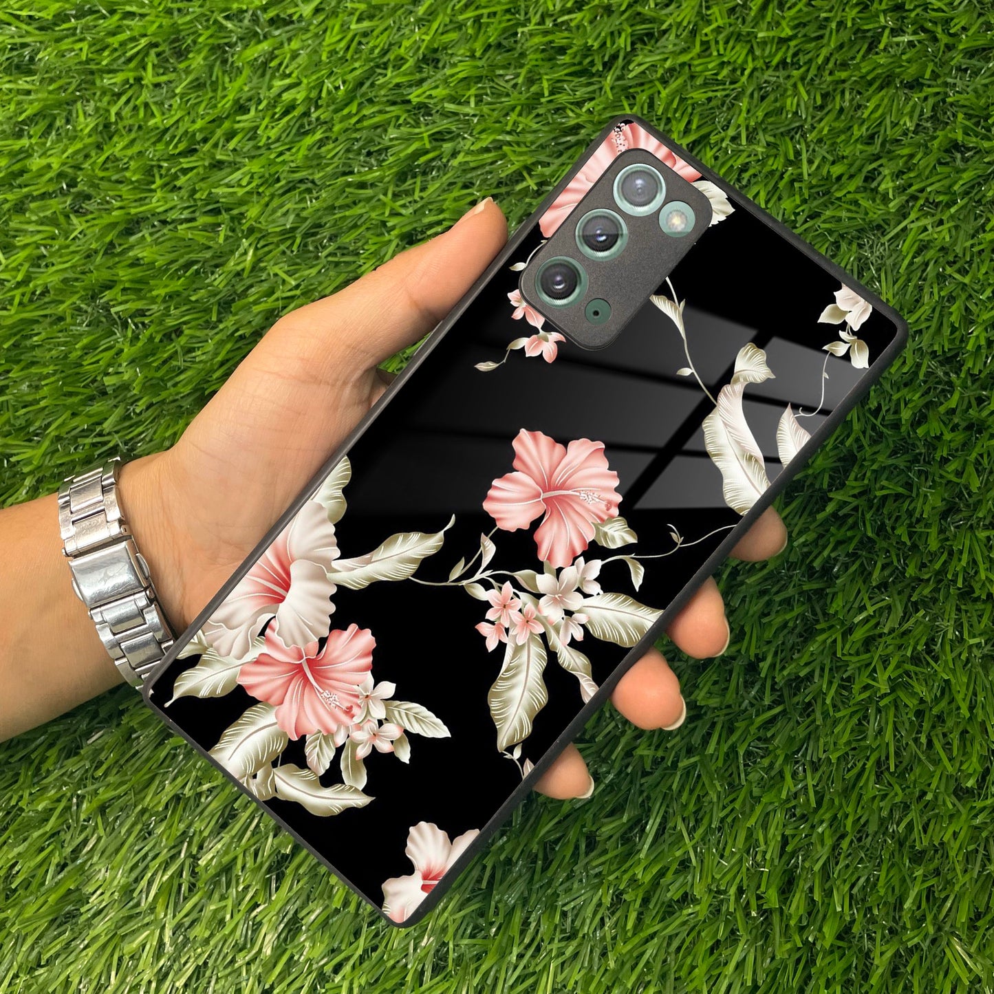 Retro Floral Glass Phone Case And Cover For Samsung