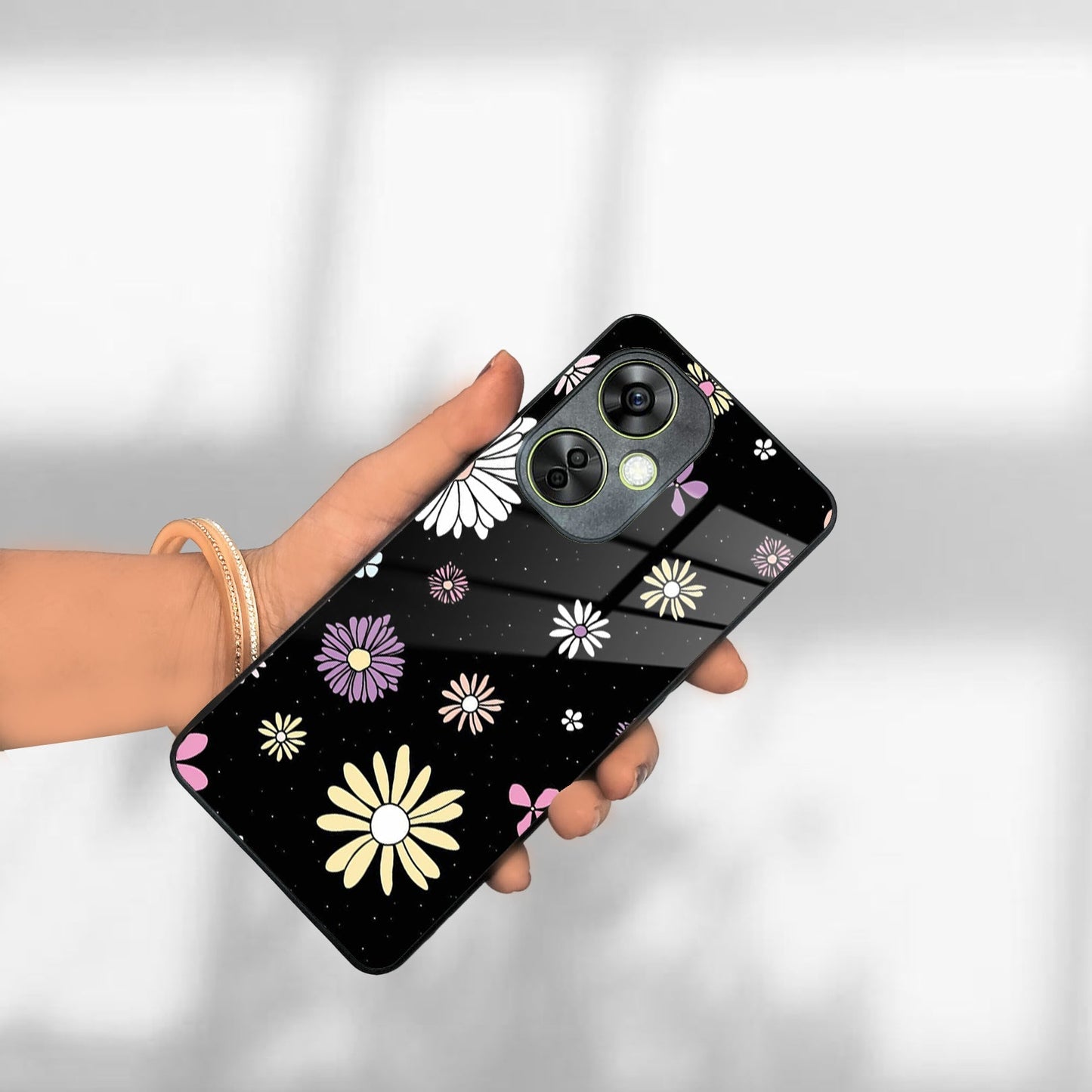 Seamless Floral Print Glass Case Cover For OnePlus ShopOnCliQ