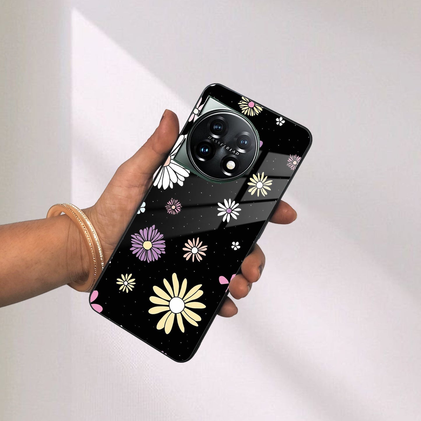 Seamless Floral Print Glass Case Cover For OnePlus ShopOnCliQ