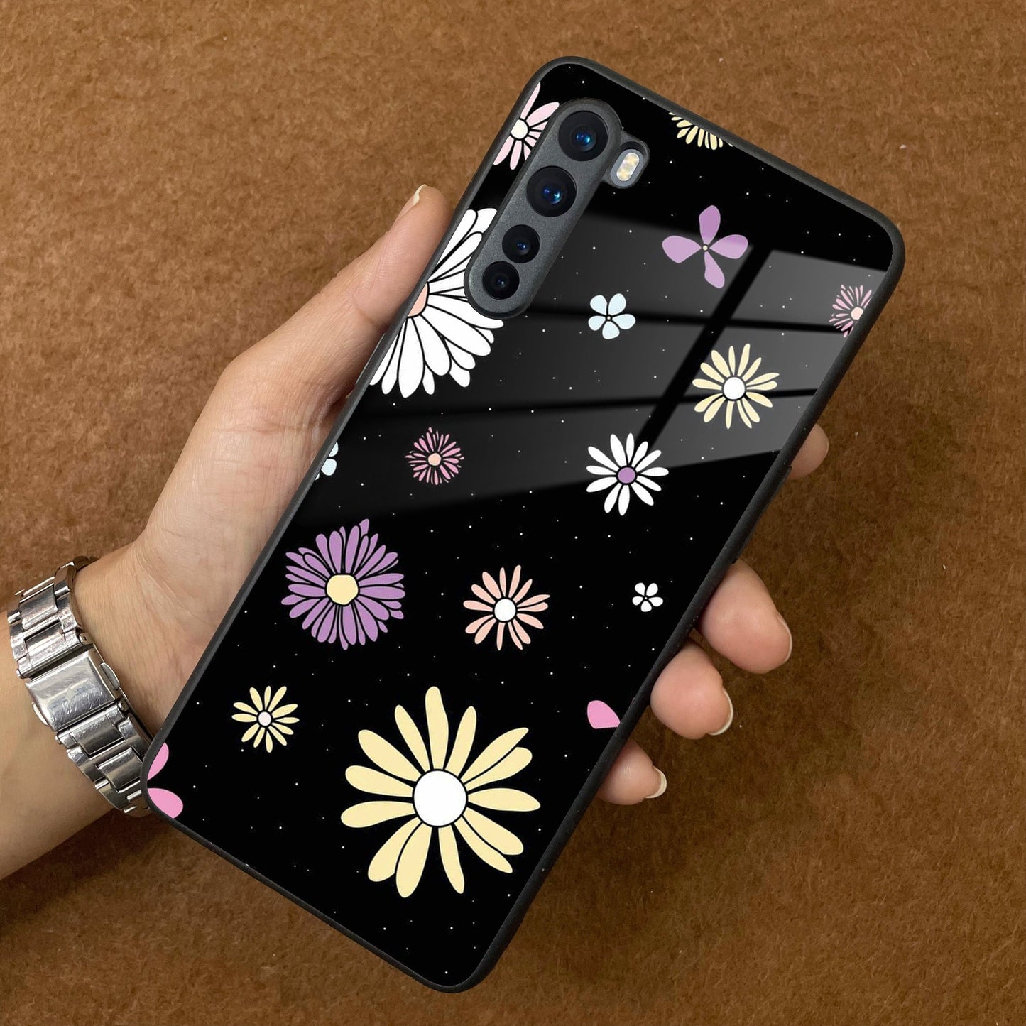 Seamless Floral Print Glass Case Cover For OnePlus ShopOnCliQ