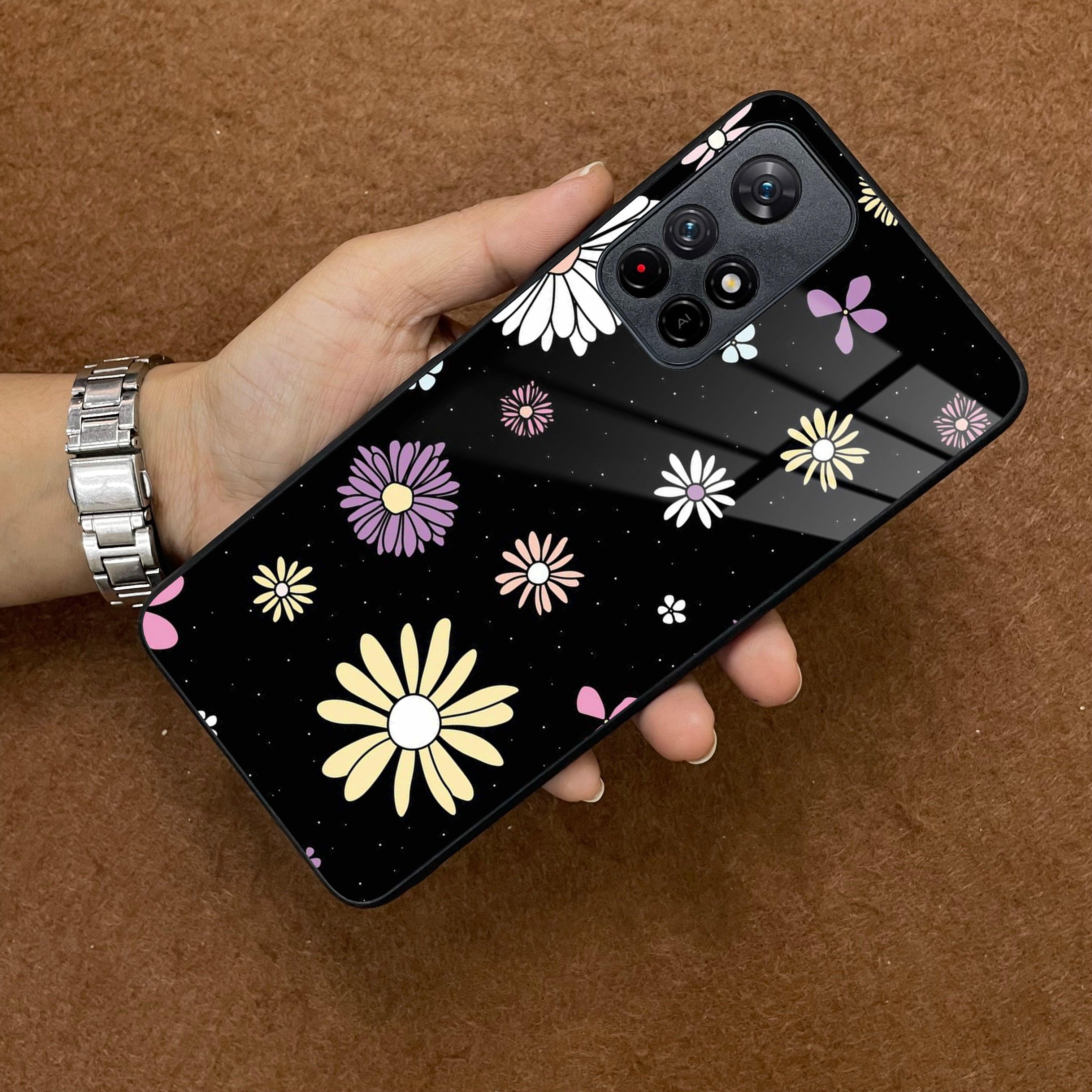 Seamless Floral Print Glass Case Cover For Poco - ShopOnCliQ