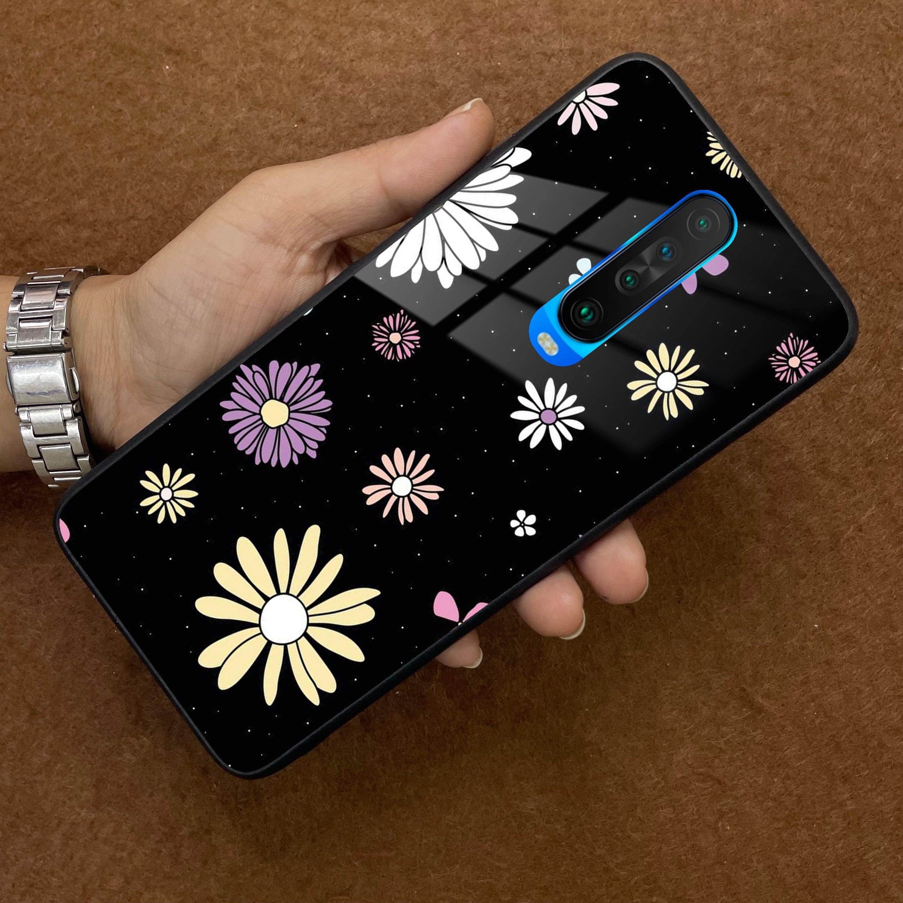 Seamless Floral Print Glass Case Cover For Poco - ShopOnCliQ