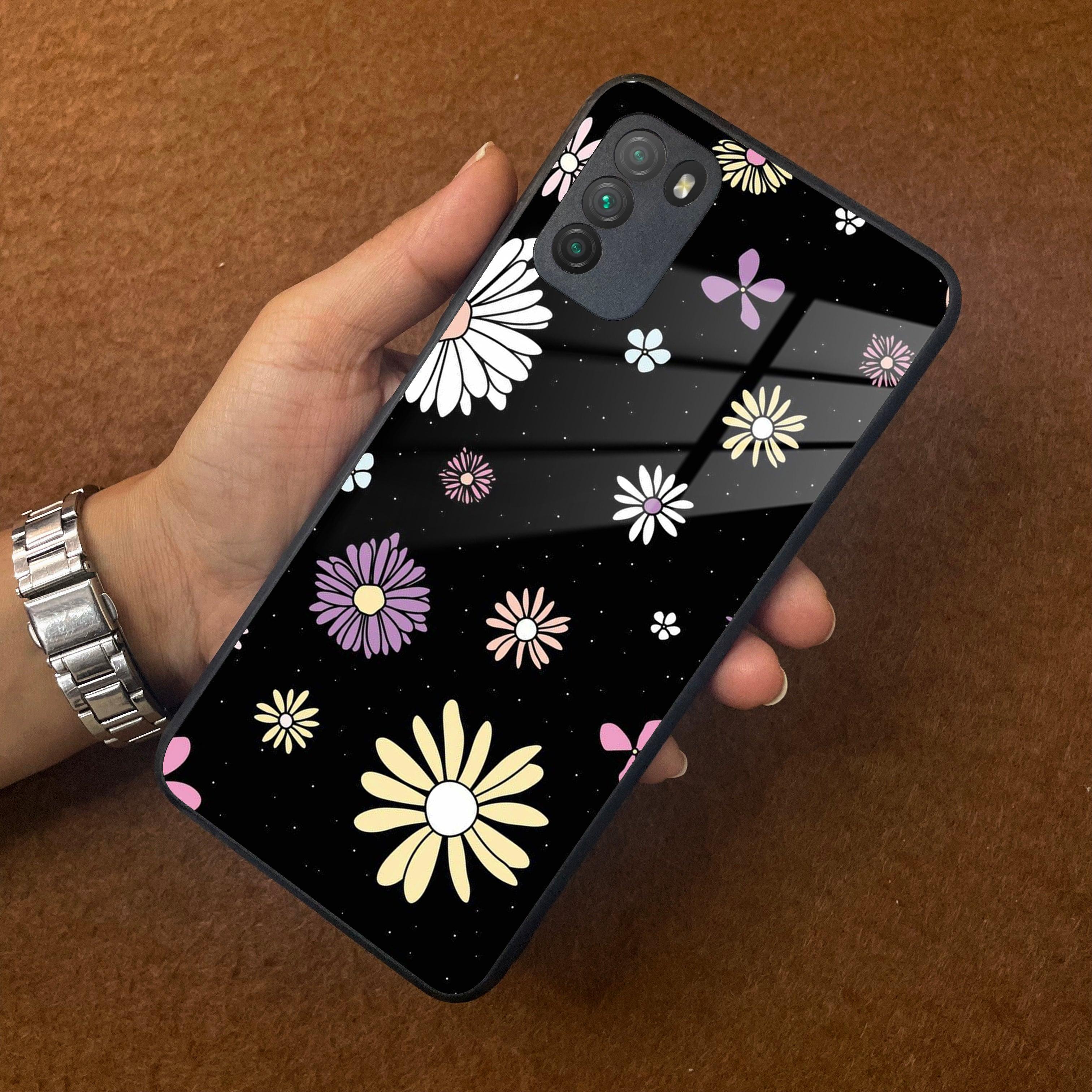 Seamless Floral Print Glass Case Cover For Poco - ShopOnCliQ