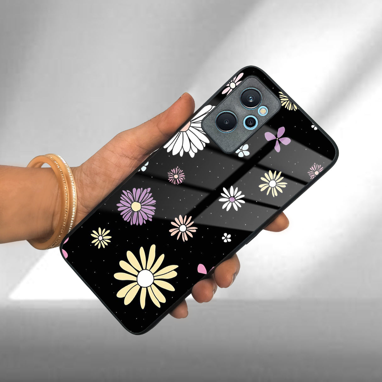 Seamless Floral Print Glass Case Cover For Realme/Narzo ShopOnCliQ