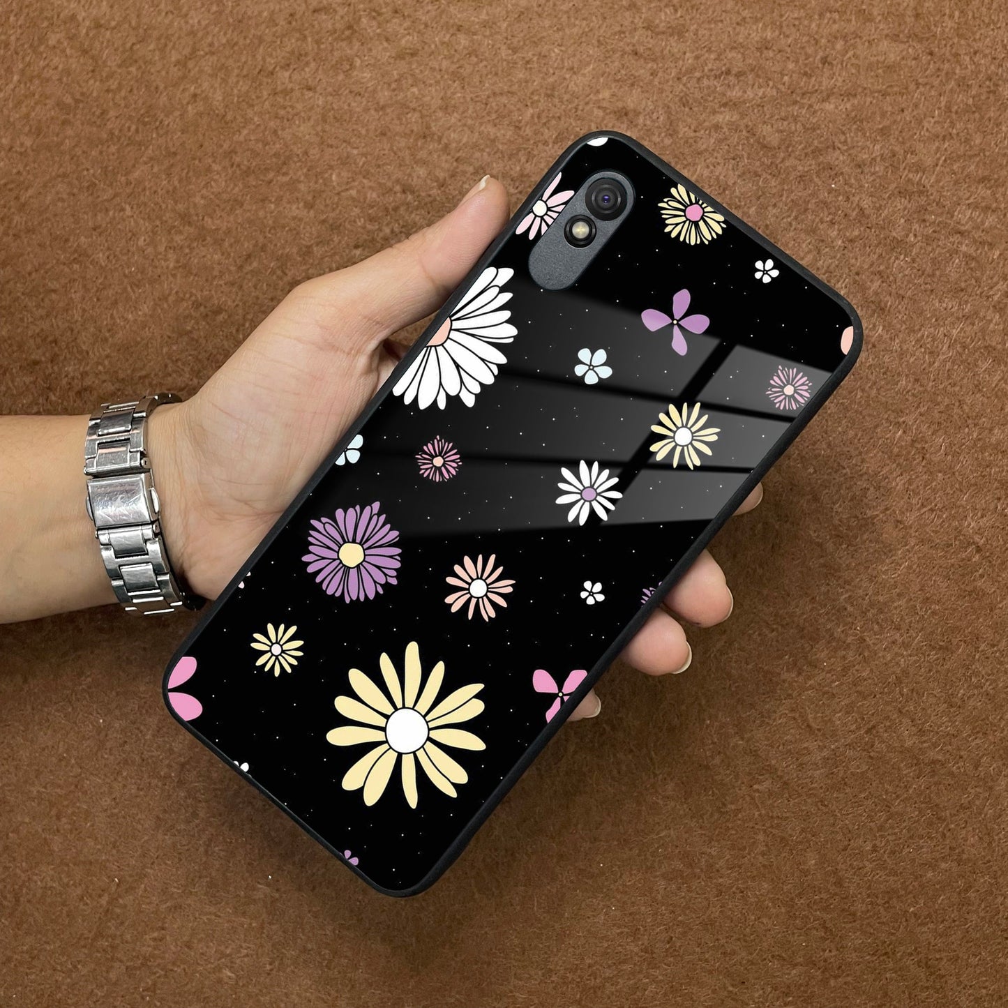 Seamless Floral Print Glass Case Cover For Redmi/Xiaomi ShopOnCliQ