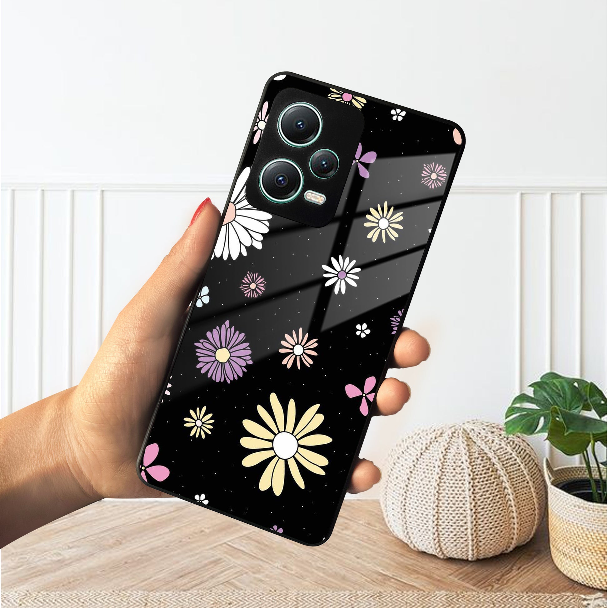 Seamless Floral Print Glass Case Cover For Redmi/Xiaomi ShopOnCliQ