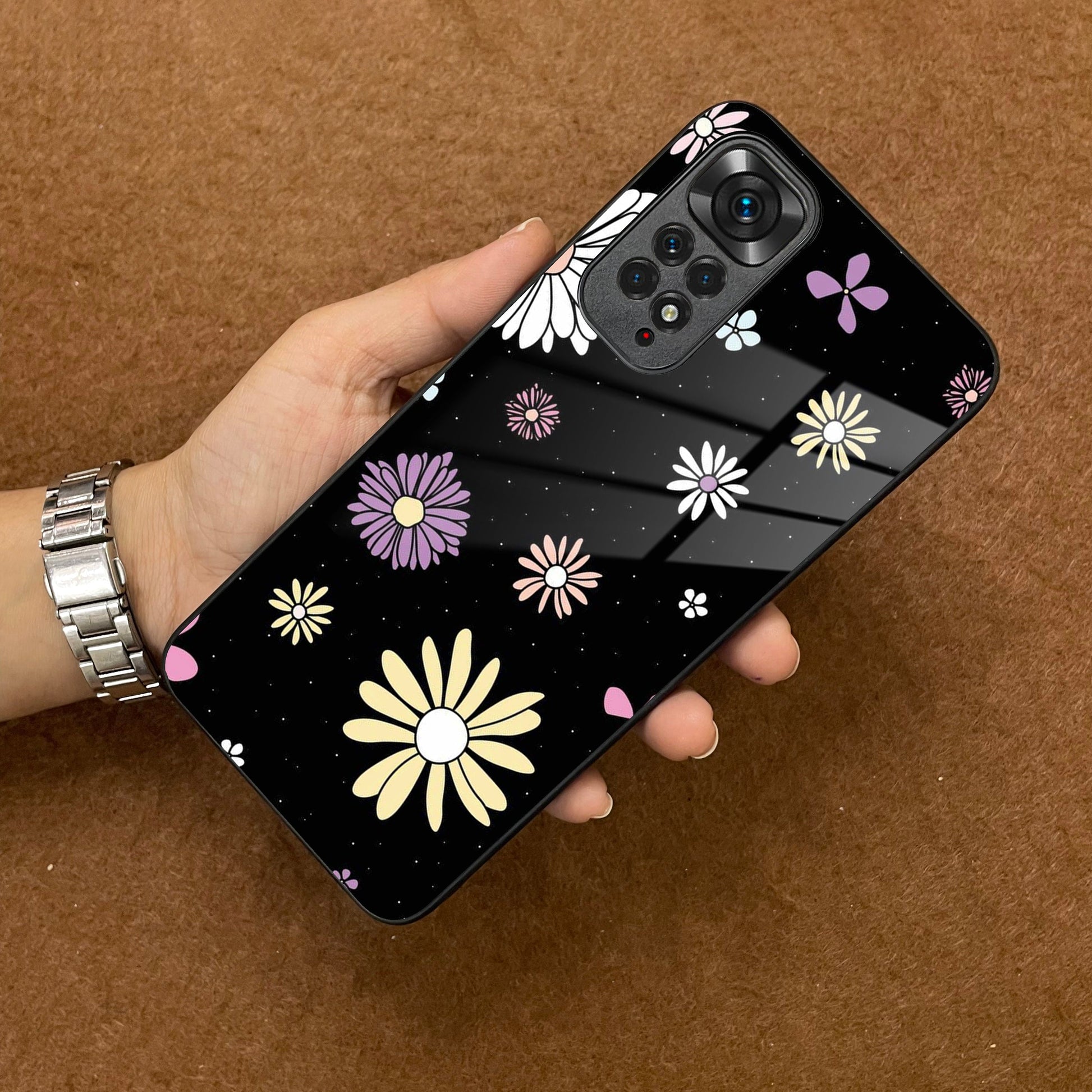 Seamless Floral Print Glass Case Cover For Redmi/Xiaomi ShopOnCliQ