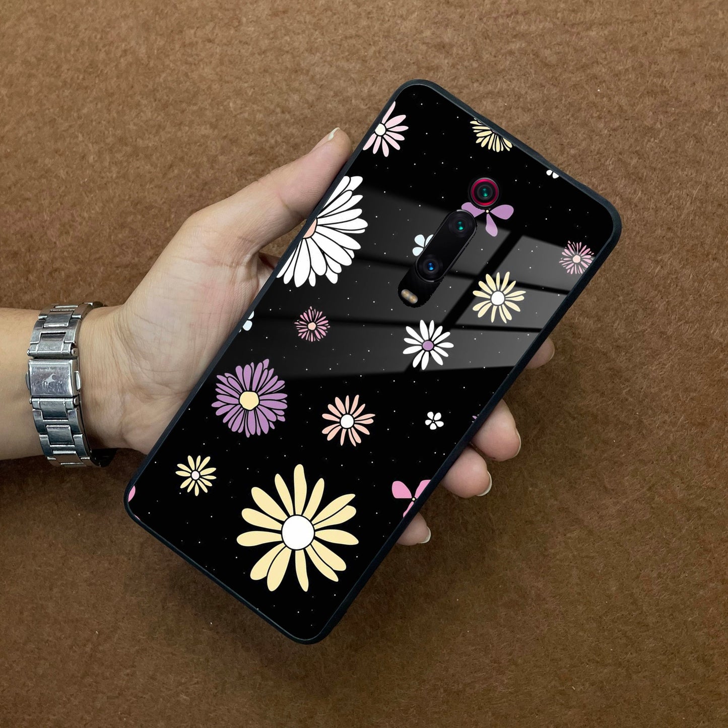 Seamless Floral Print Glass Case Cover For Redmi/Xiaomi ShopOnCliQ