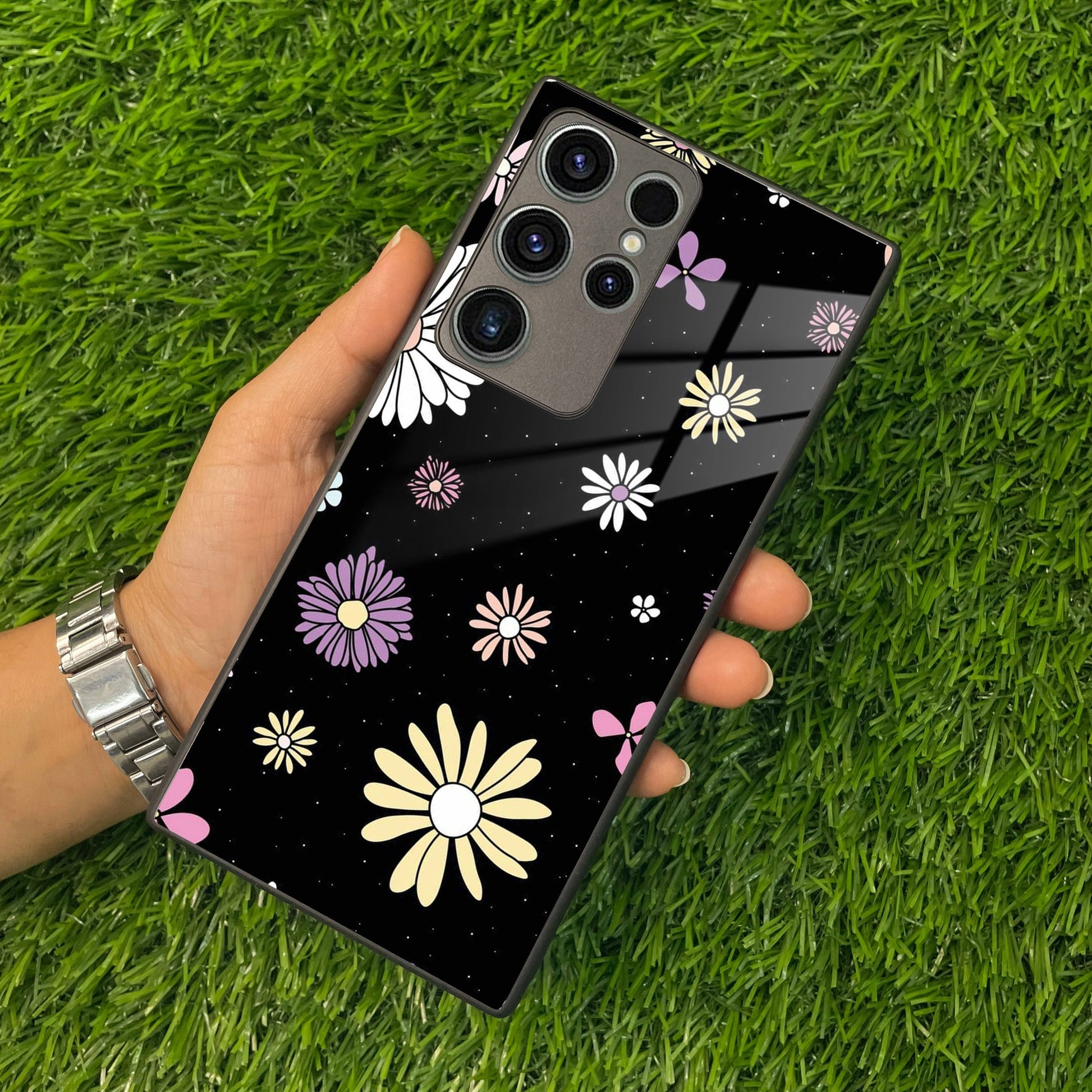 Seamless Floral Print Glass Case Cover For Samsung ShopOnCliQ