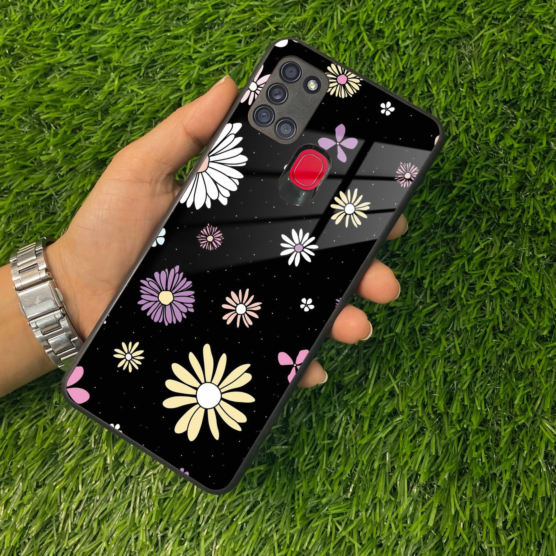 Seamless Floral Print Glass Case Cover For Samsung ShopOnCliQ