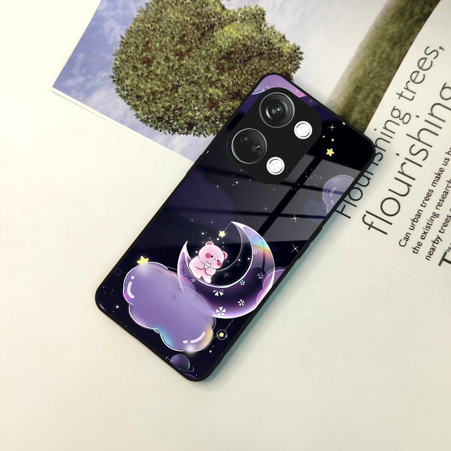 Sky Panda Design Glass Phone Case Cover For OnePlus