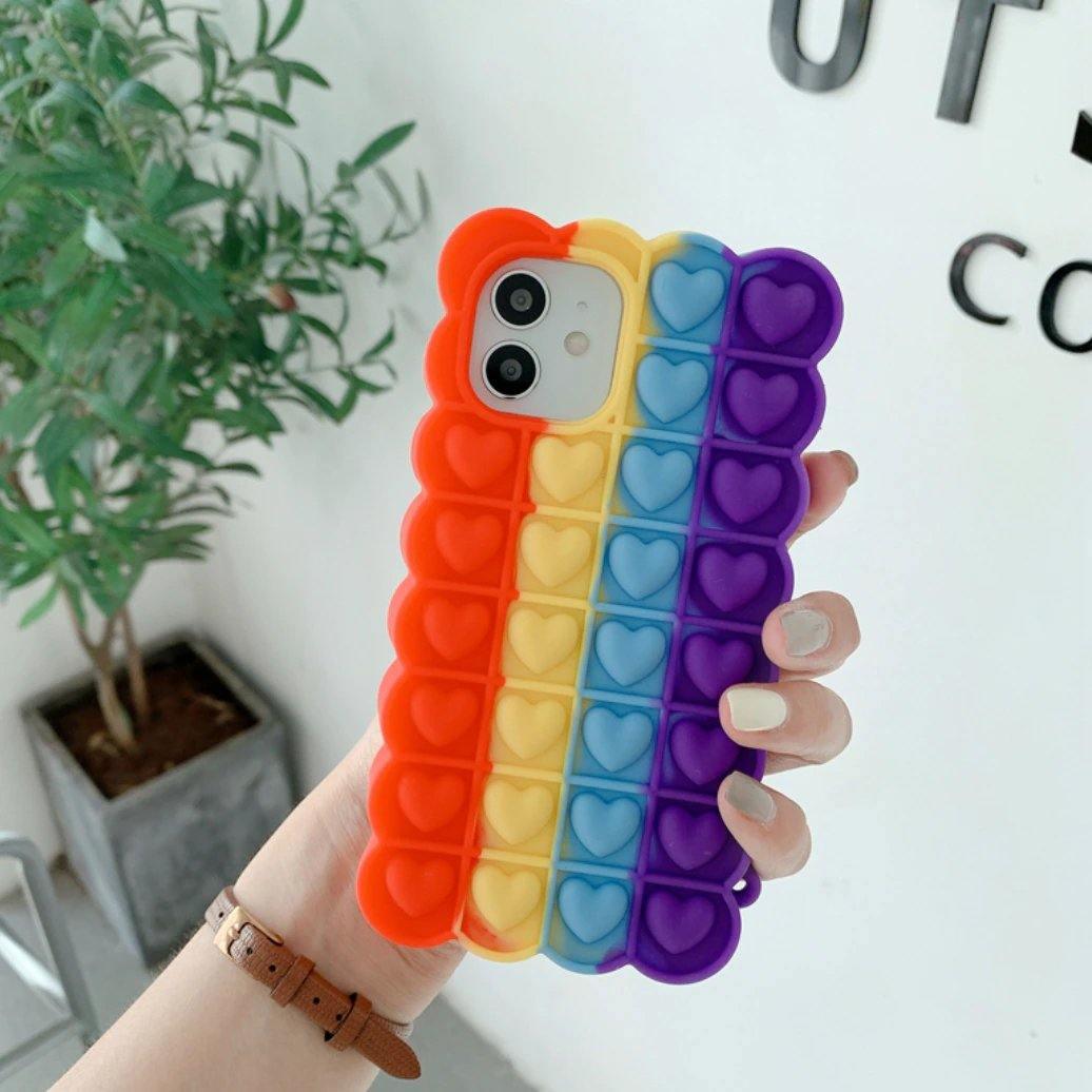 Stress Relieving Bubble Heart Pop-Up Silicon Phone Case V2 - ShopOnCliQ