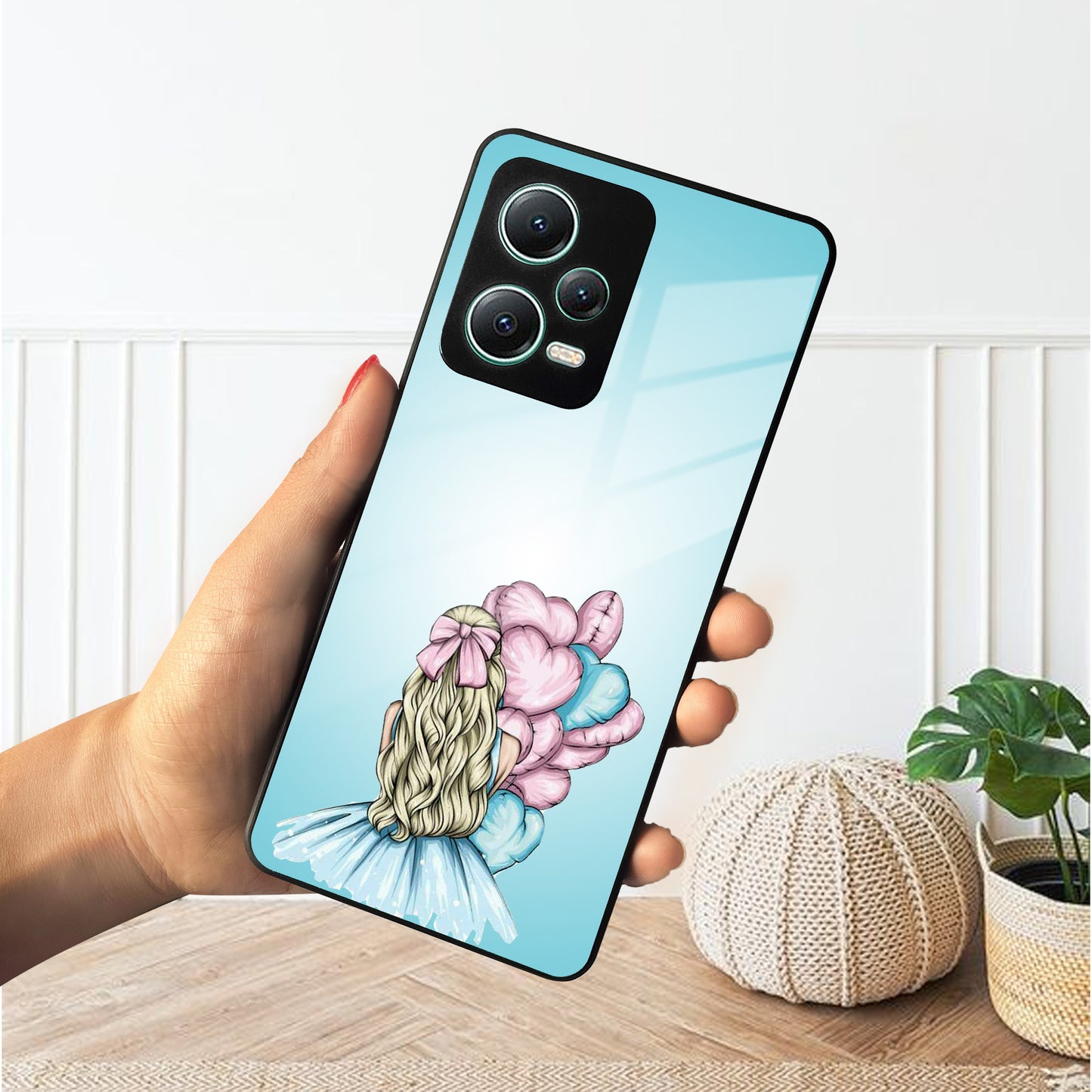 Styles Girl With Balloon Glass Case For Redmi/Xiaomi ShopOnCliQ