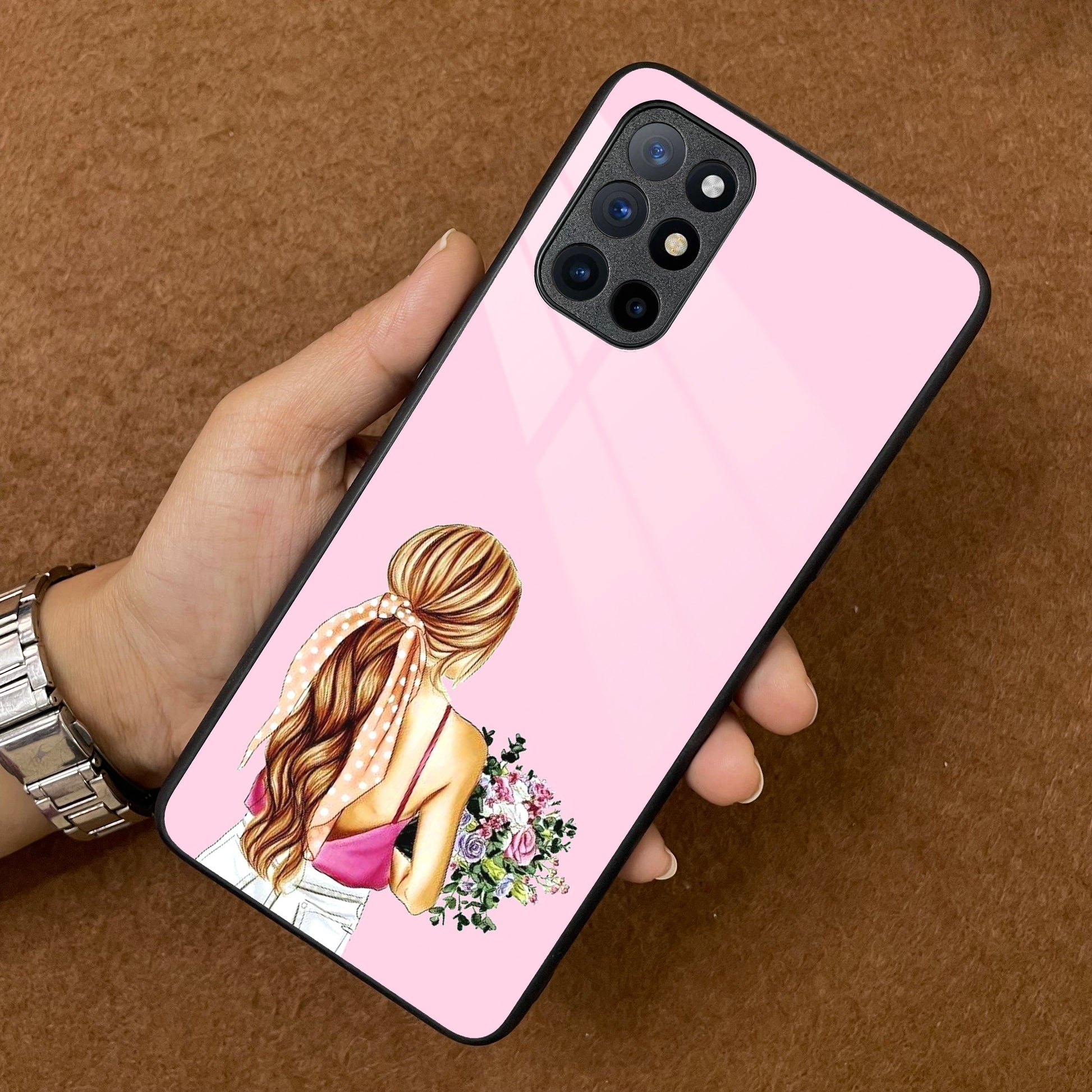 Styles Girl With Flower Glass Case For OnePlus ShopOnCliQ