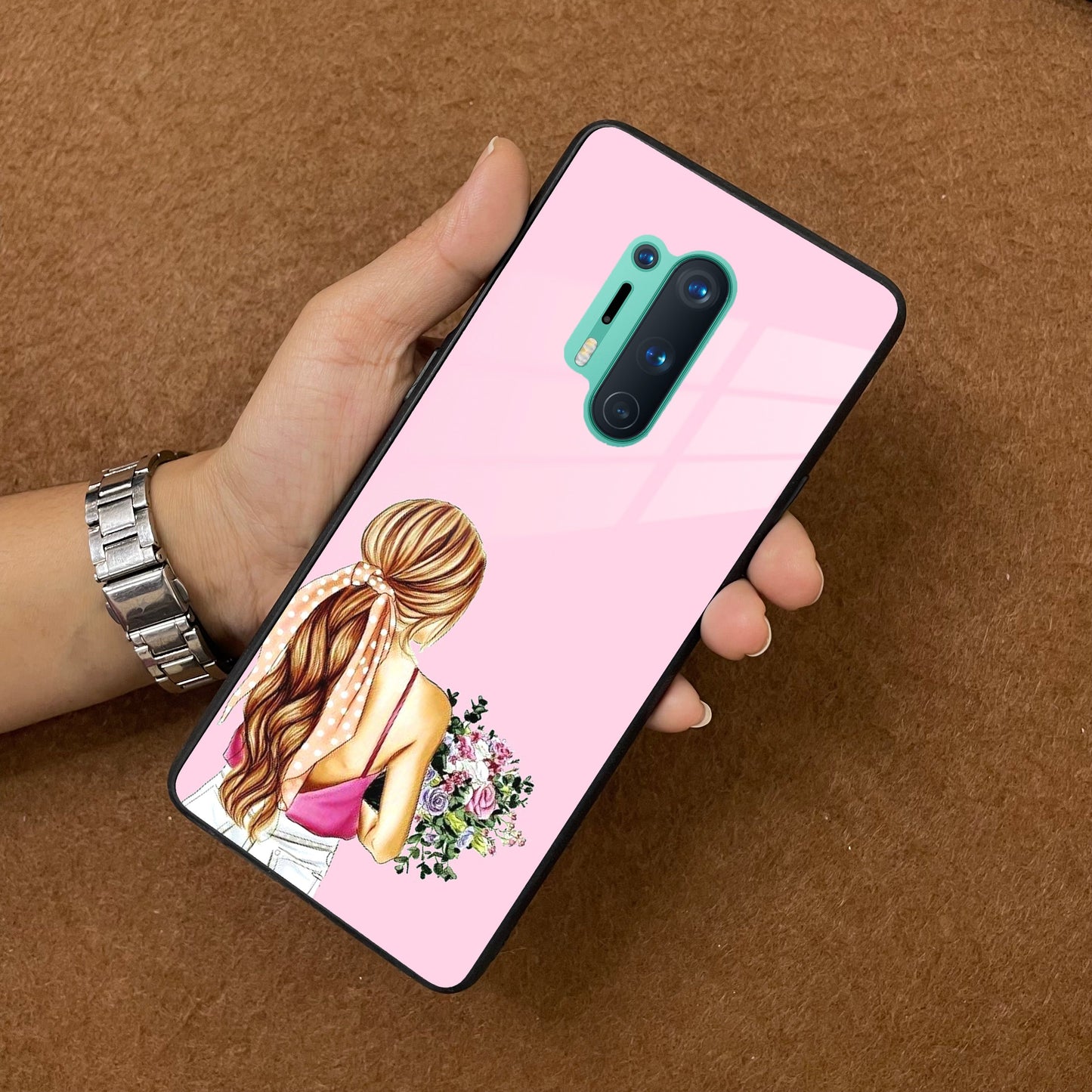 Styles Girl With Flower Glass Case For OnePlus ShopOnCliQ