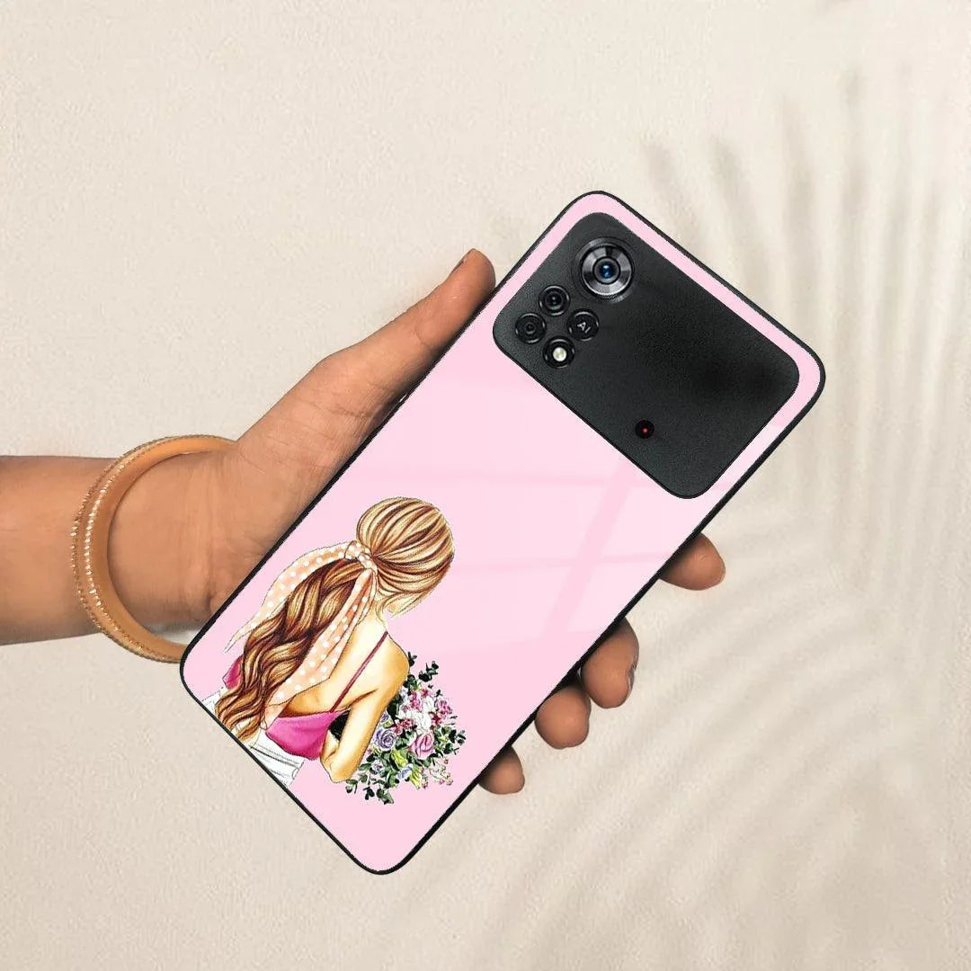 Styles Girl With Flower Glass Case For Poco - ShopOnCliQ