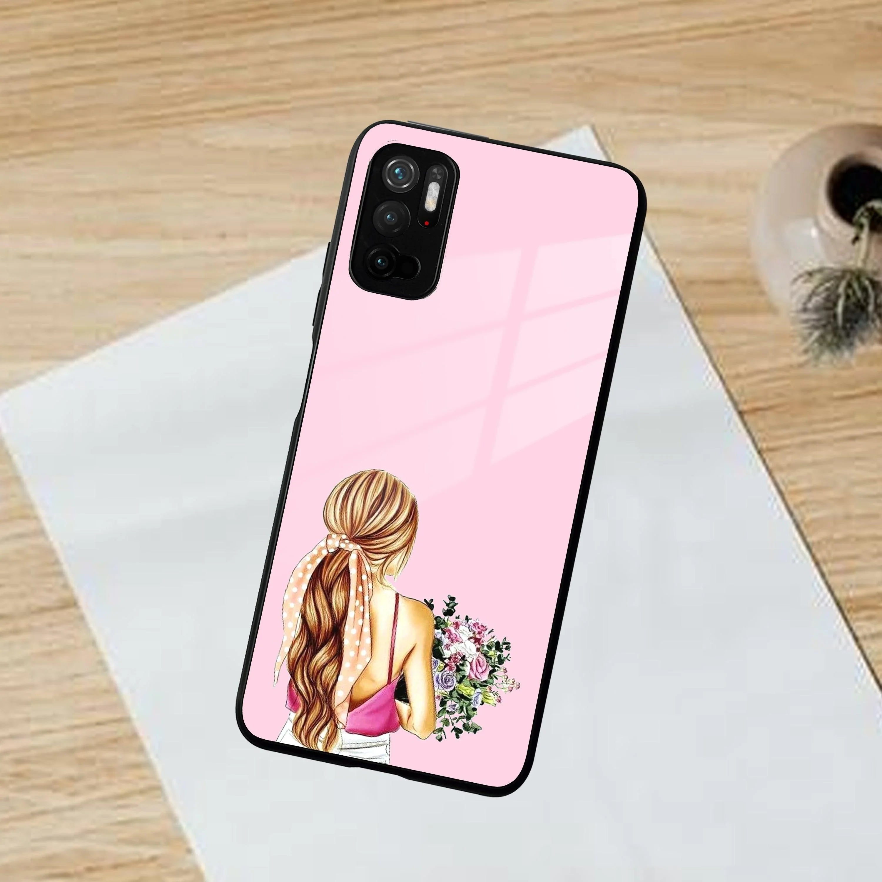 Styles Girl With Flower Glass Case For Poco - ShopOnCliQ