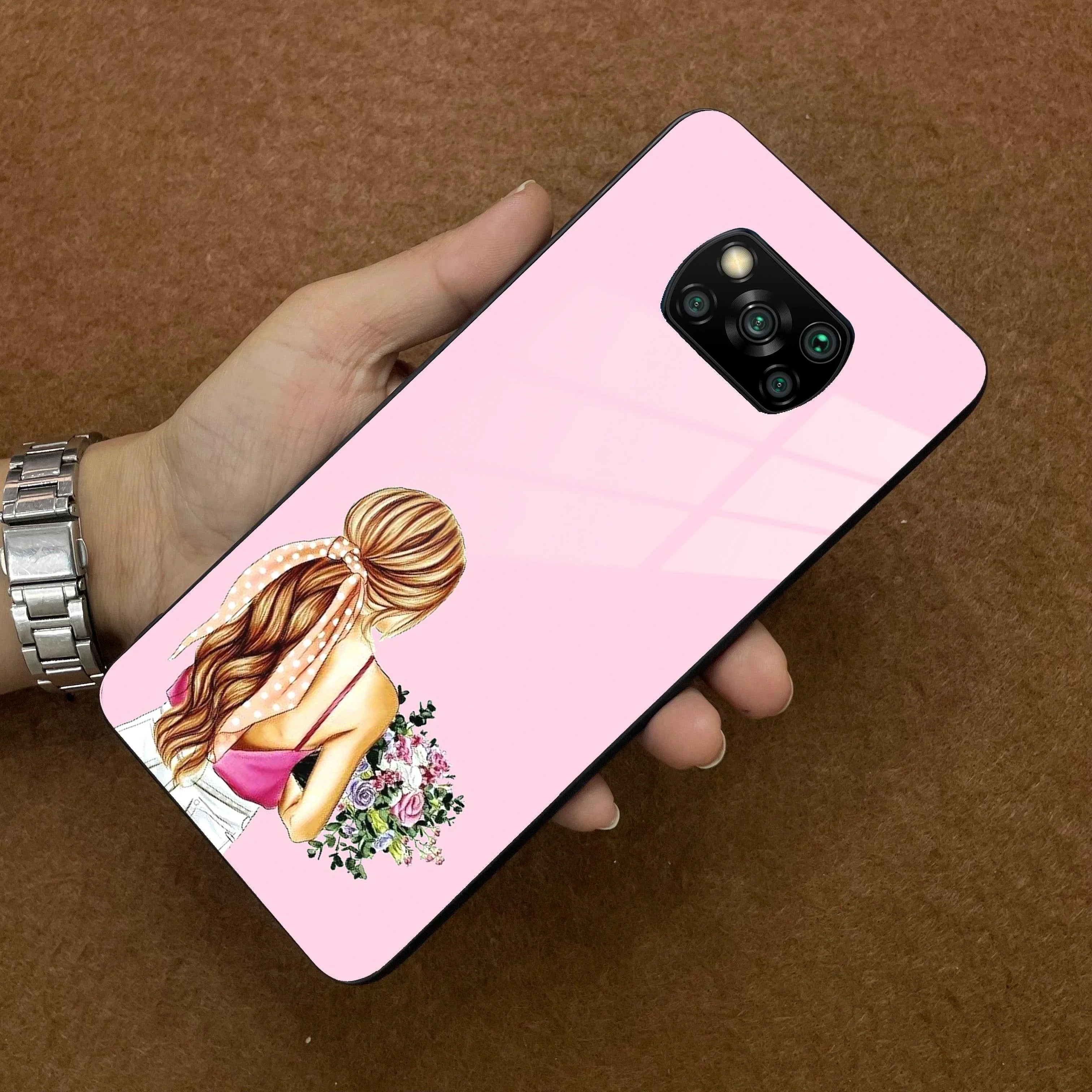 Styles Girl With Flower Glass Case For Poco - ShopOnCliQ